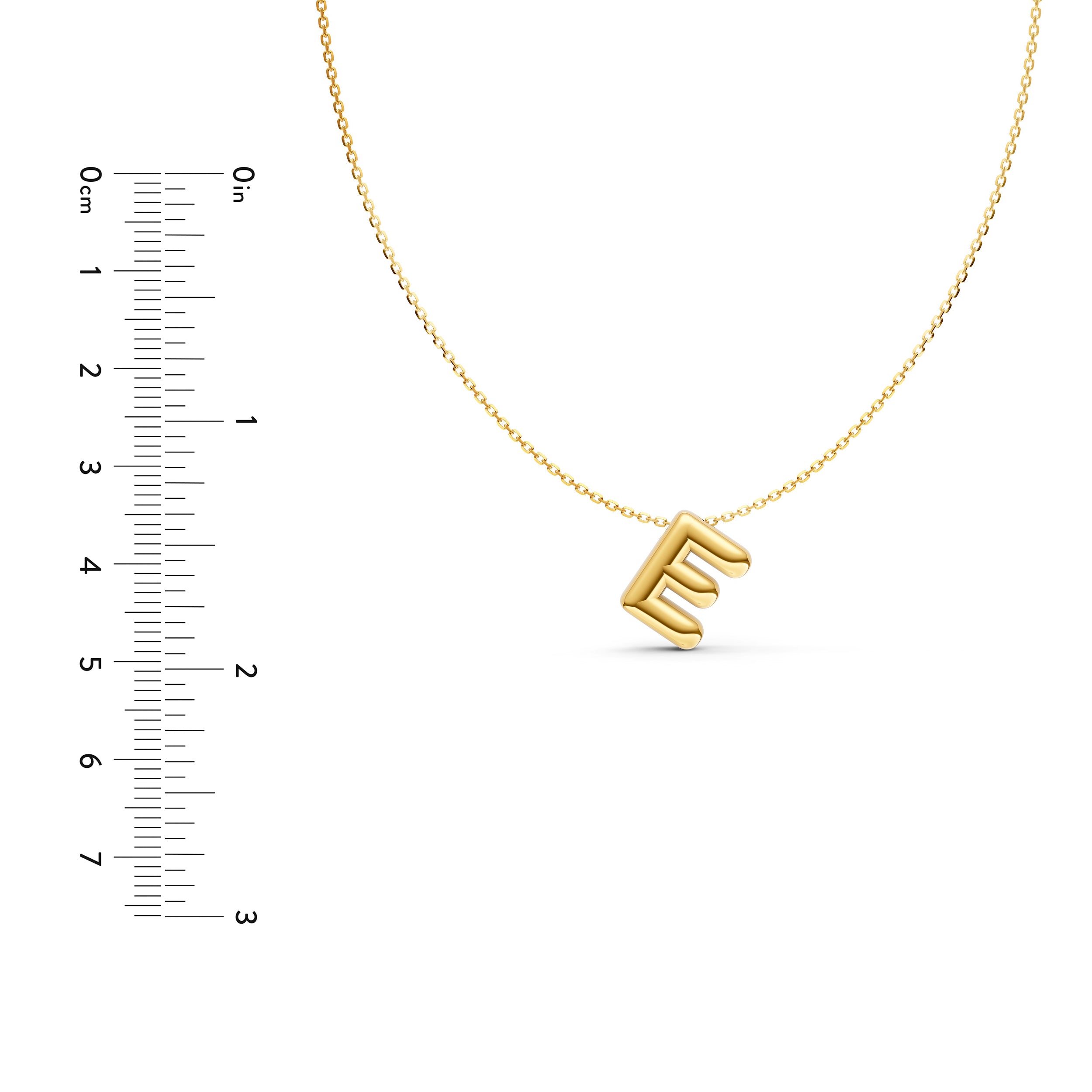 14K Gold Puffy Bubble Initial Necklace Birmingham Jewelry Necklace Birmingham Jewelry 