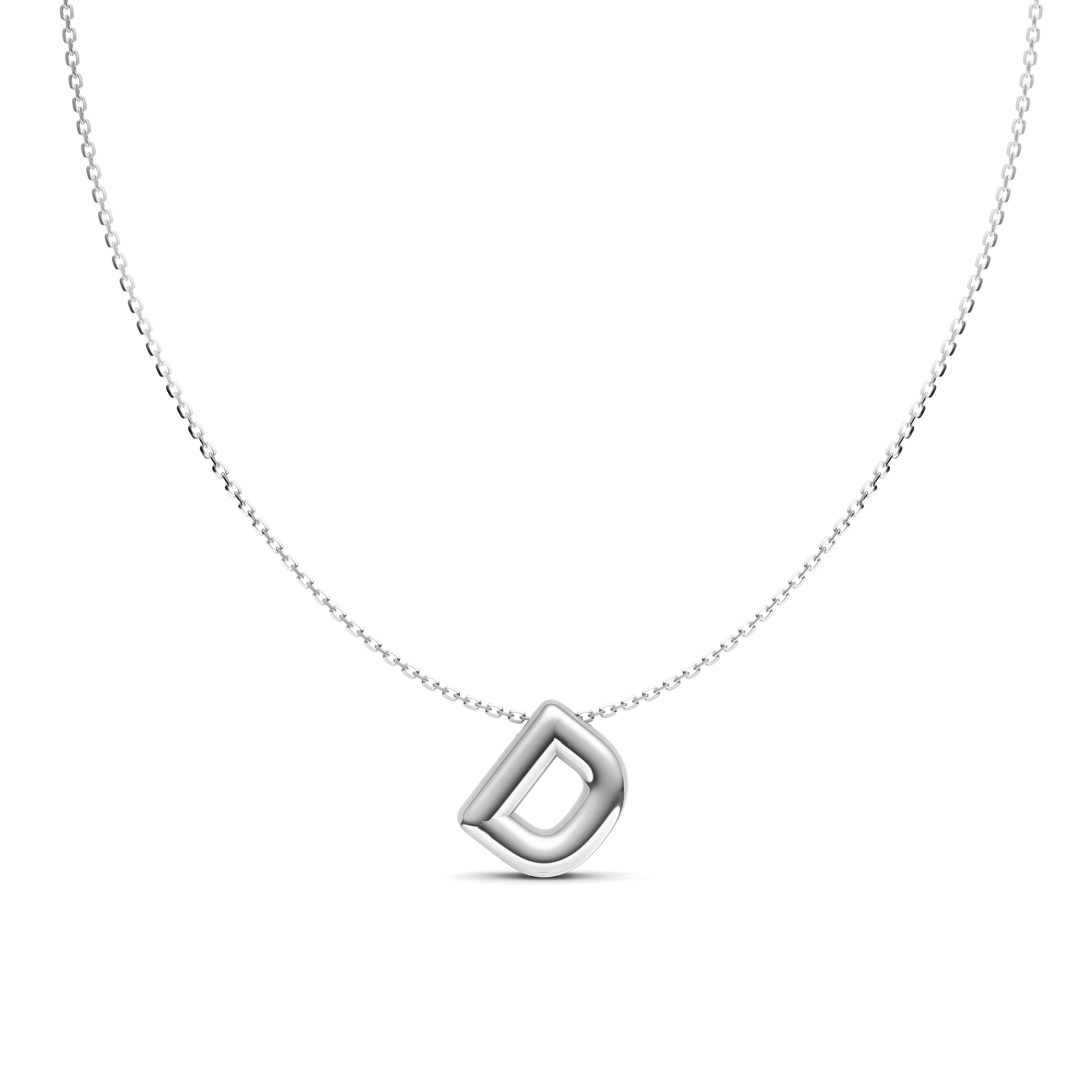 14K Gold Puffy Bubble Initial Necklace Birmingham Jewelry Necklace Birmingham Jewelry 