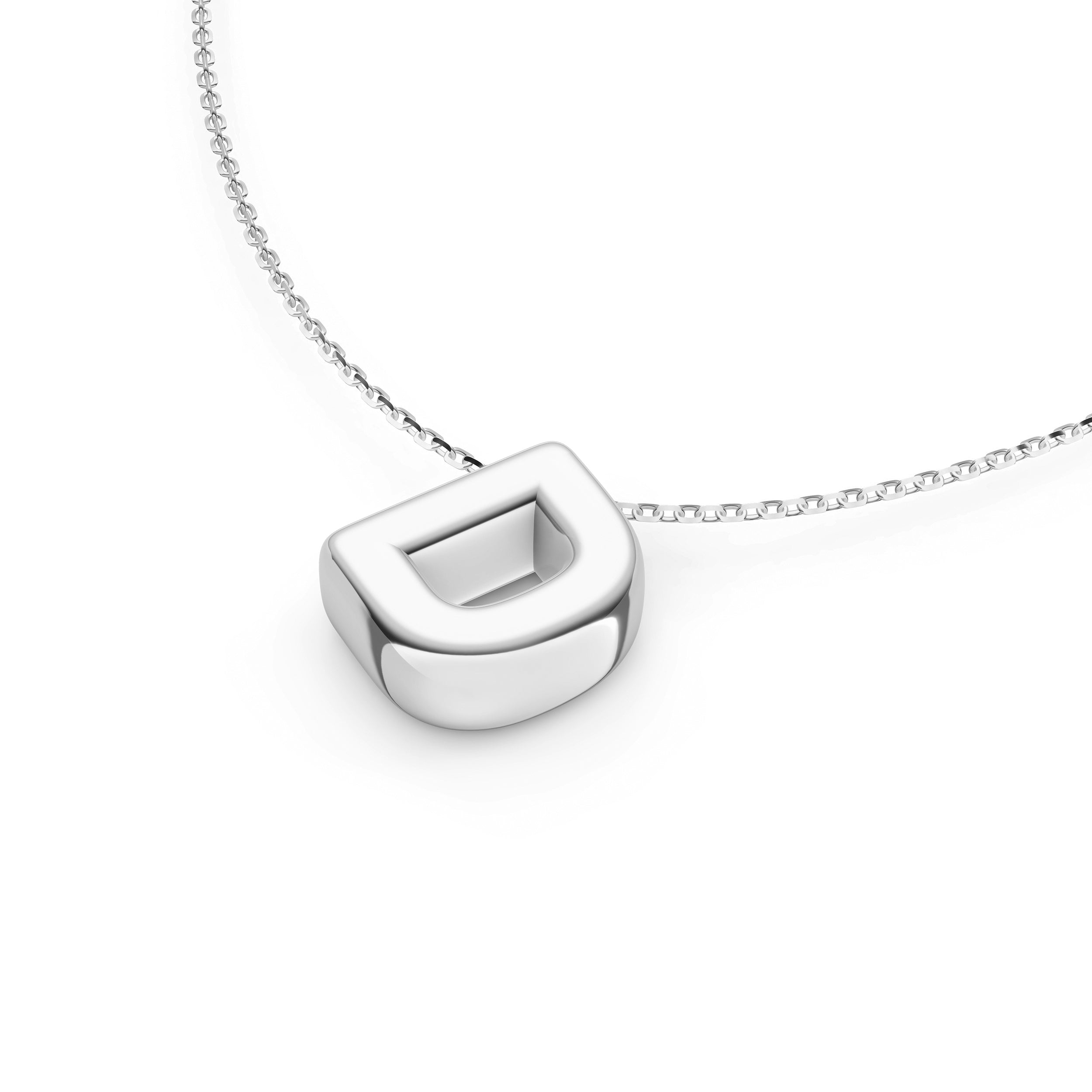 14K Gold Puffy Bubble Initial Necklace Birmingham Jewelry Necklace Birmingham Jewelry 