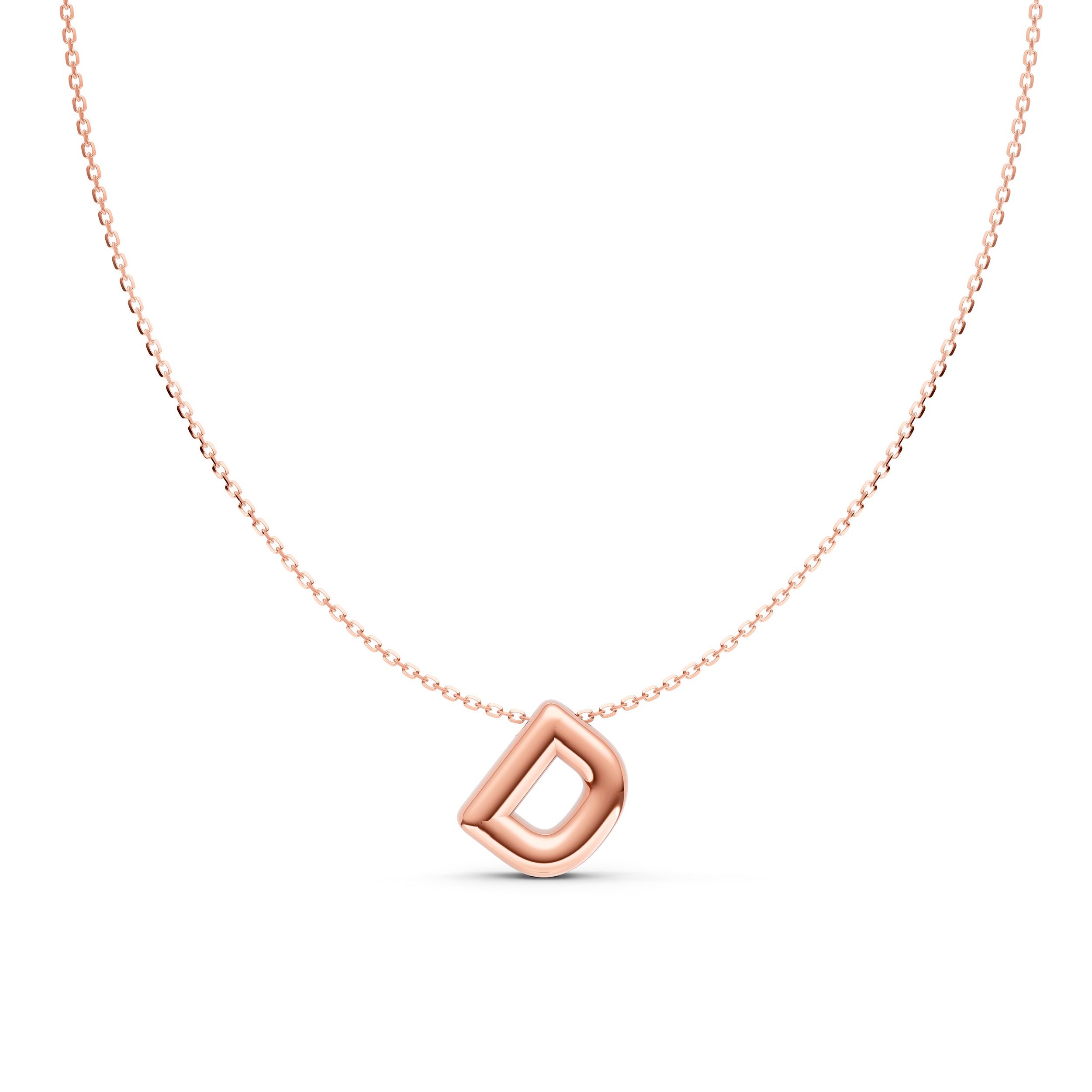14K Gold Puffy Bubble Initial Necklace Birmingham Jewelry Necklace Birmingham Jewelry 