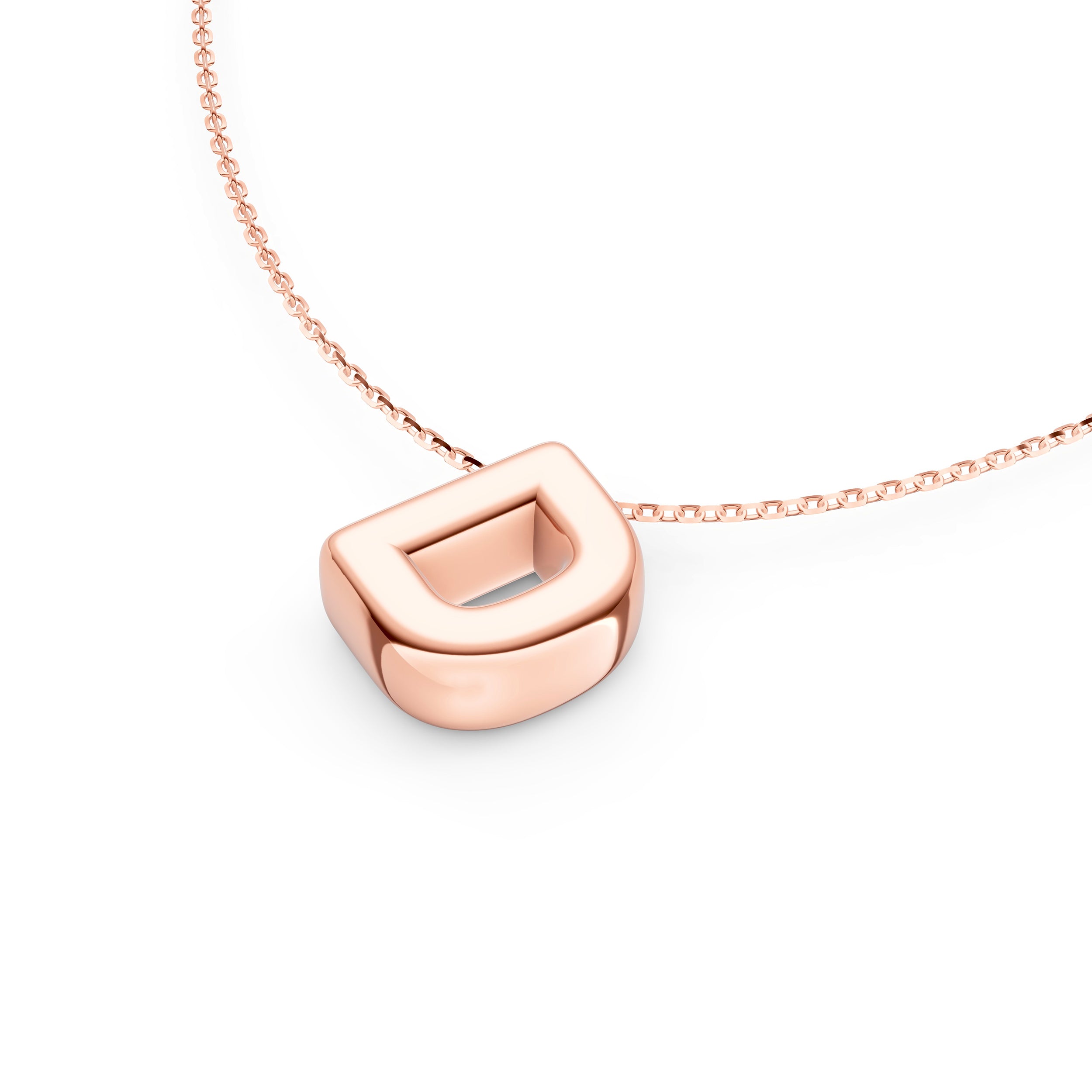 14K Gold Puffy Bubble Initial Necklace Birmingham Jewelry Necklace Birmingham Jewelry 