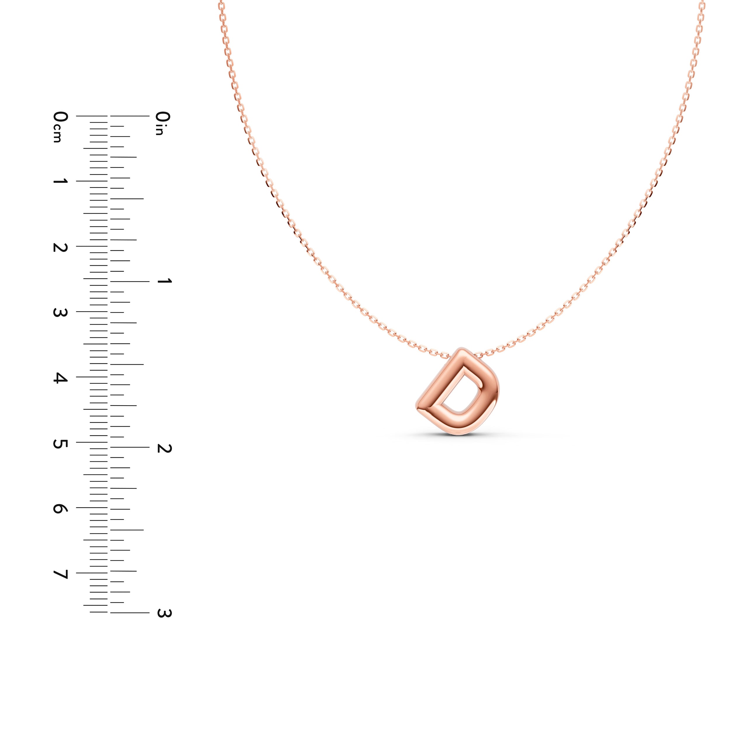 14K Gold Puffy Bubble Initial Necklace Birmingham Jewelry Necklace Birmingham Jewelry 