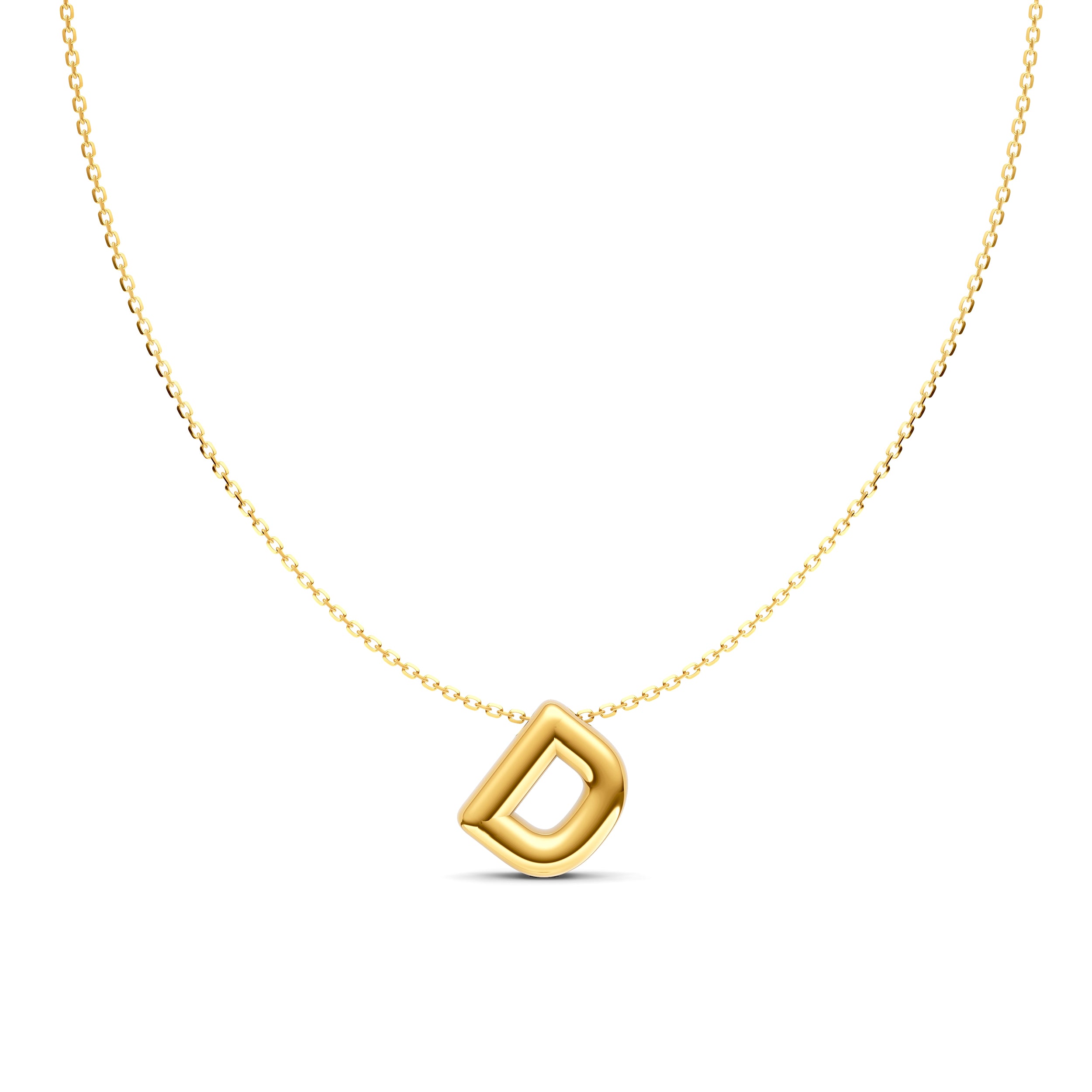 14K Gold Puffy Bubble Initial Necklace Birmingham Jewelry Necklace Birmingham Jewelry 