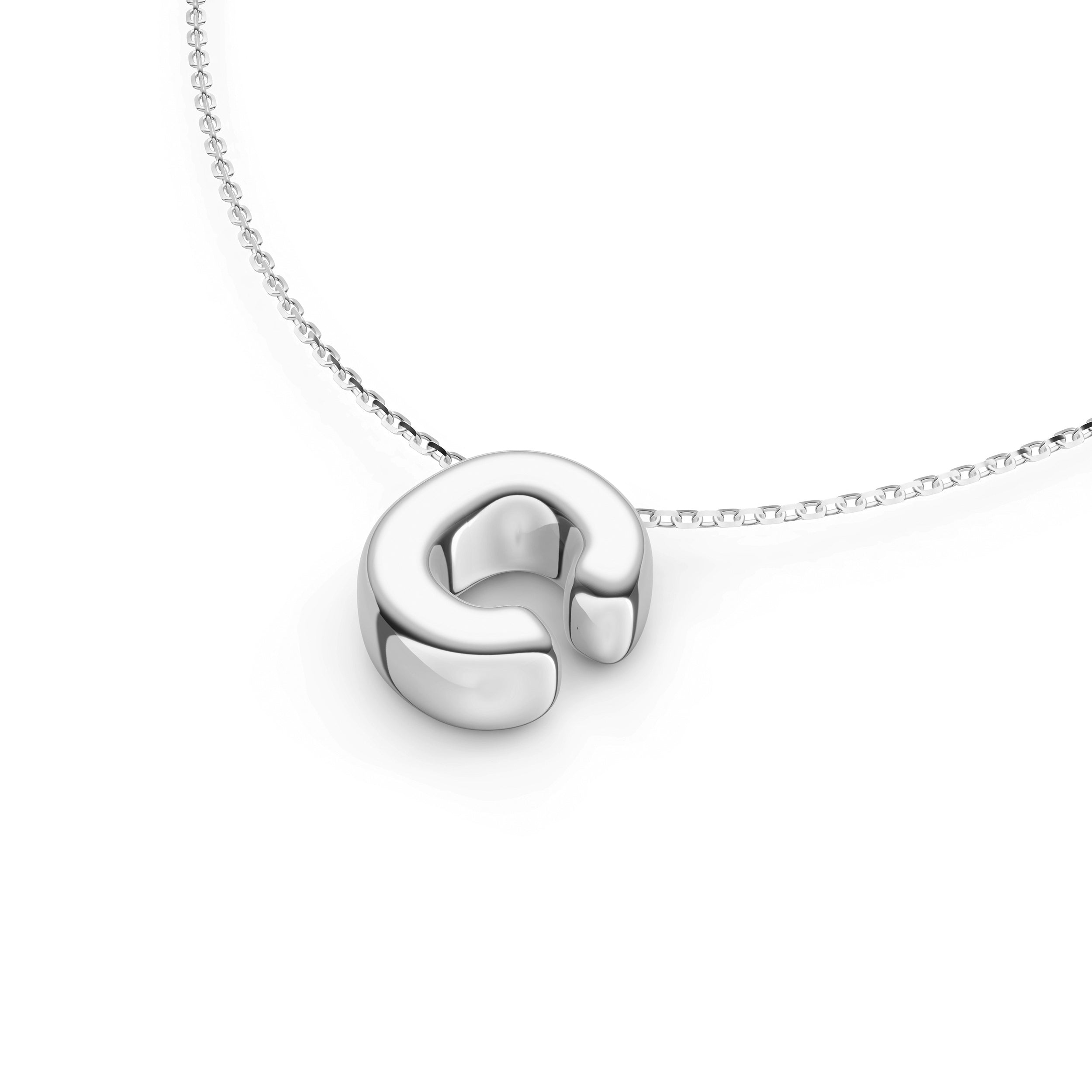 14K Gold Puffy Bubble Initial Necklace Birmingham Jewelry Necklace Birmingham Jewelry 