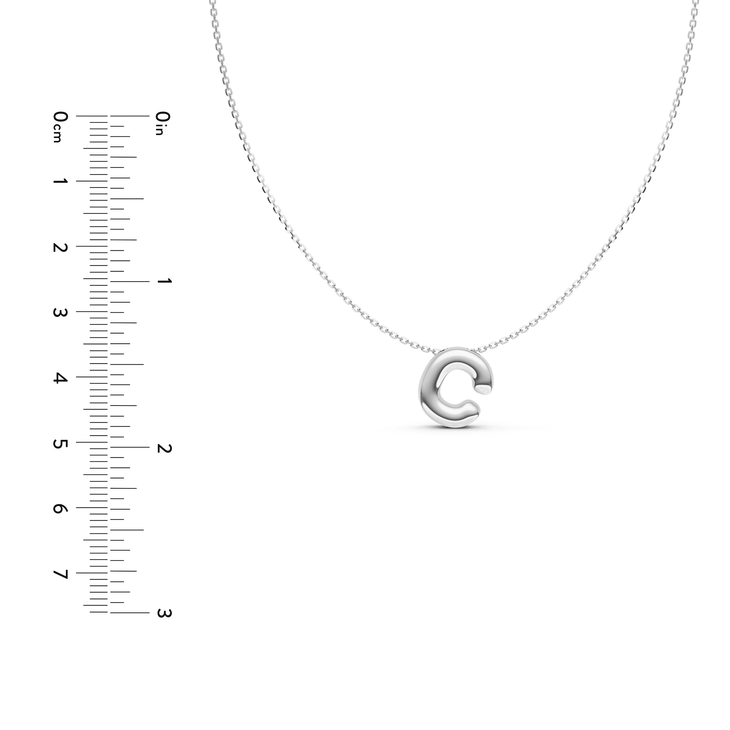 14K Gold Puffy Bubble Initial Necklace Birmingham Jewelry Necklace Birmingham Jewelry 