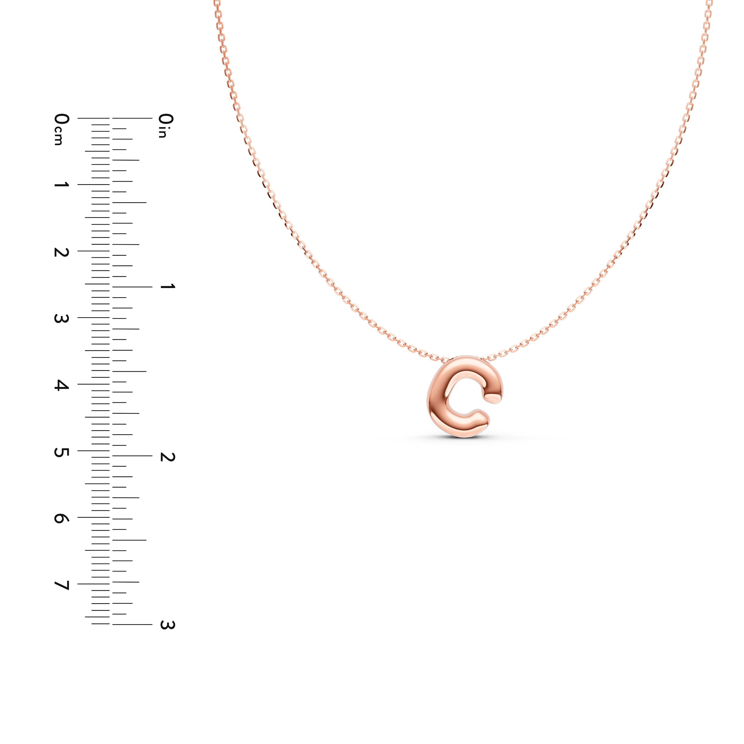 14K Gold Puffy Bubble Initial Necklace Birmingham Jewelry Necklace Birmingham Jewelry 