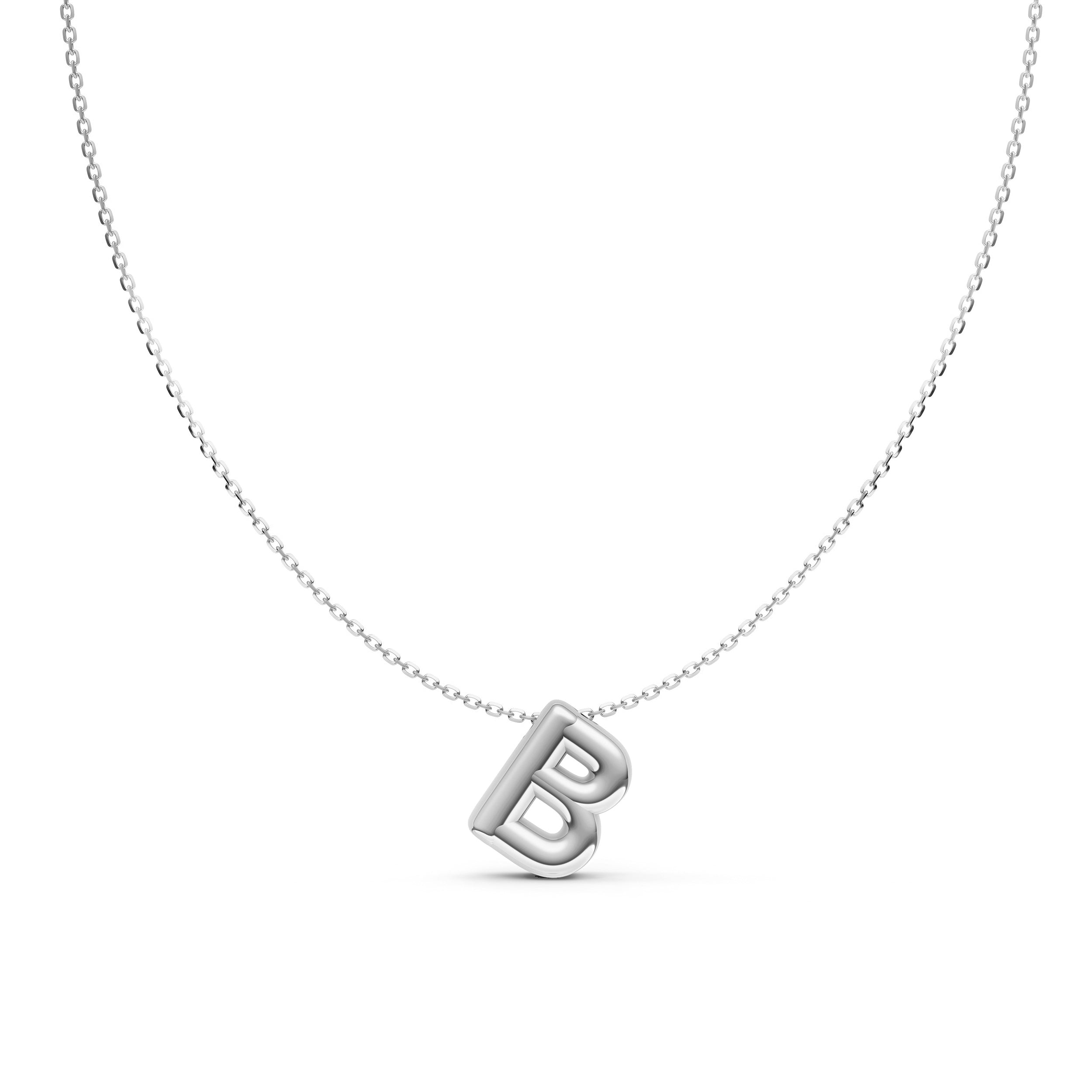 14K Gold Puffy Bubble Initial Necklace Birmingham Jewelry Necklace Birmingham Jewelry 