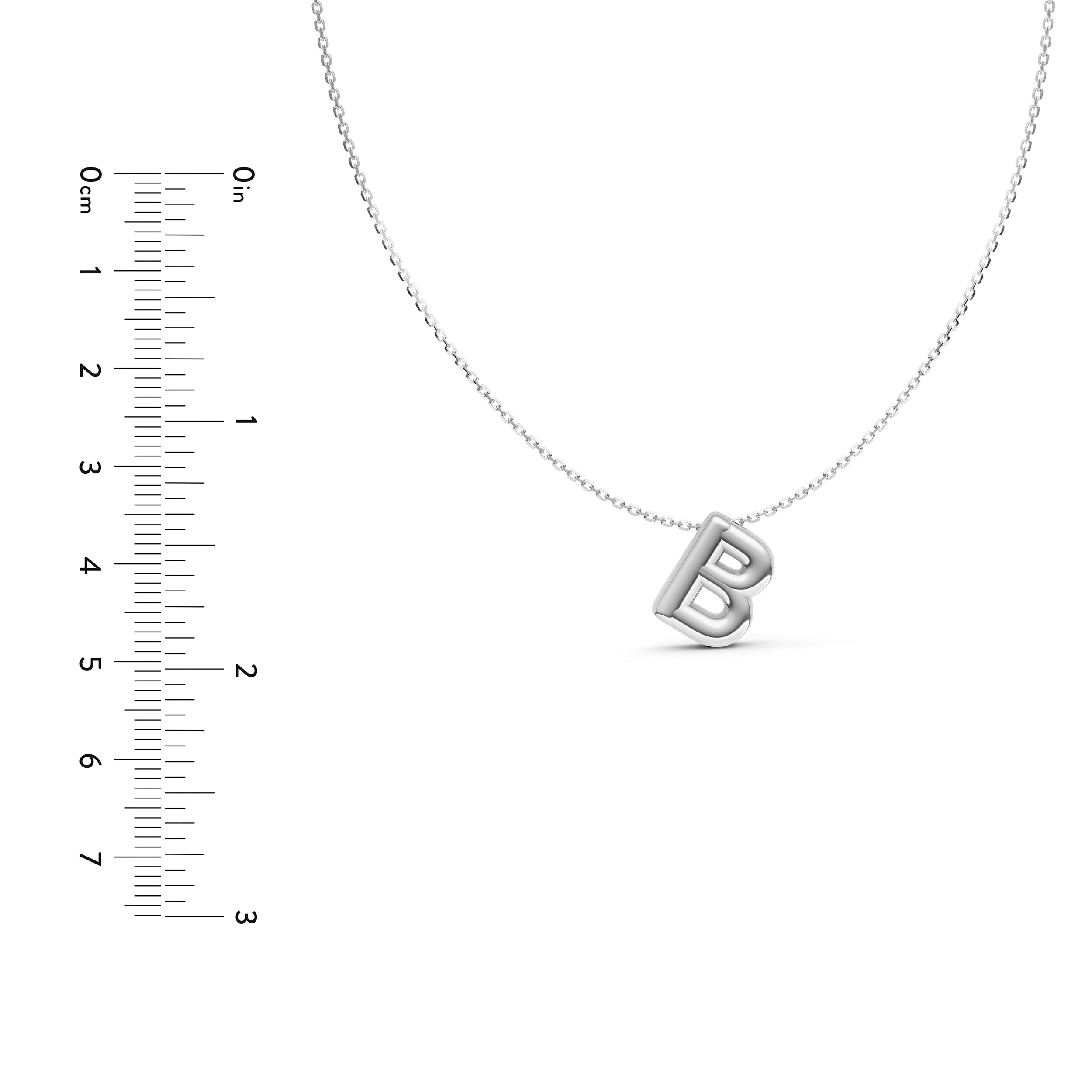 14K Gold Puffy Bubble Initial Necklace Birmingham Jewelry Necklace Birmingham Jewelry 