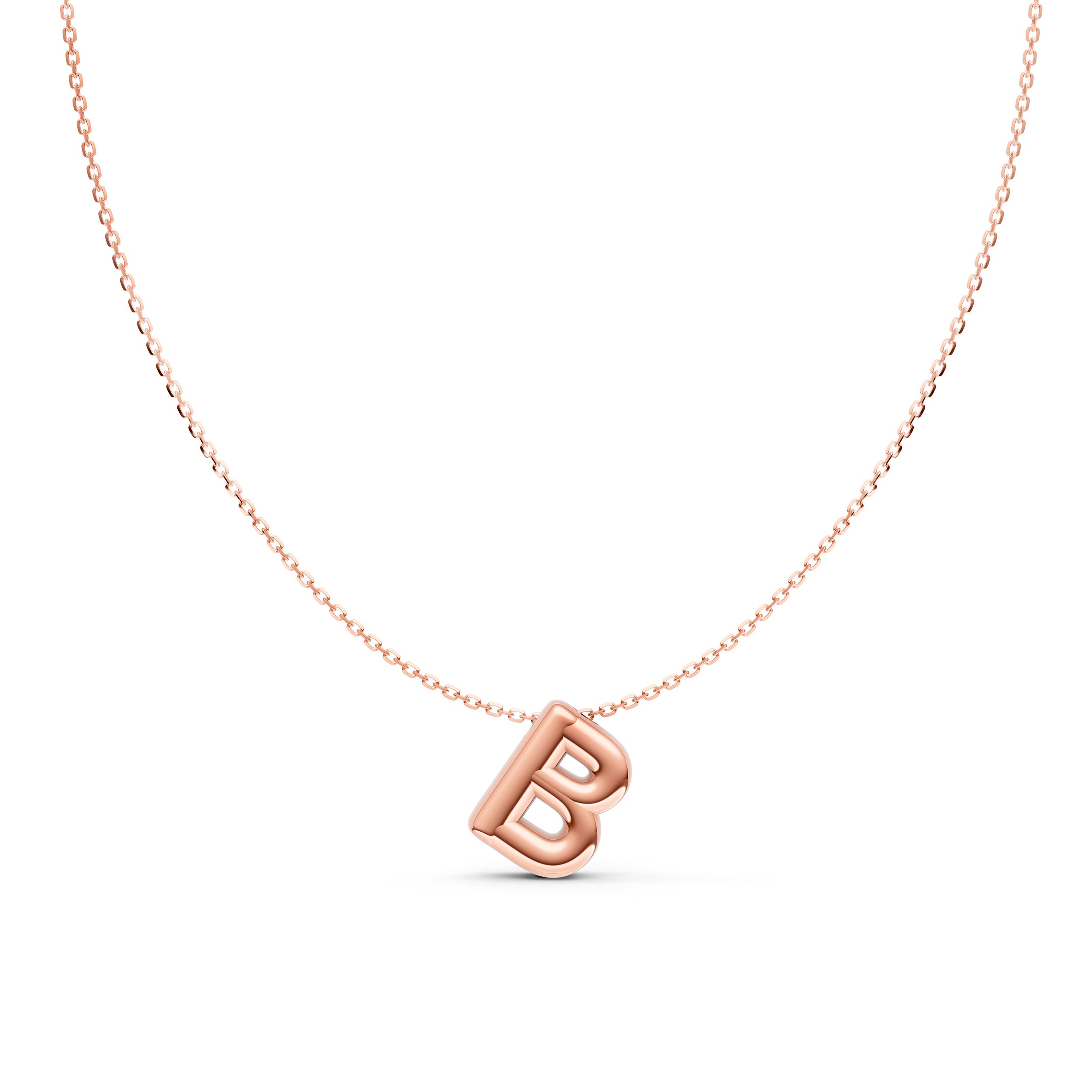 14K Gold Puffy Bubble Initial Necklace Birmingham Jewelry Necklace Birmingham Jewelry 