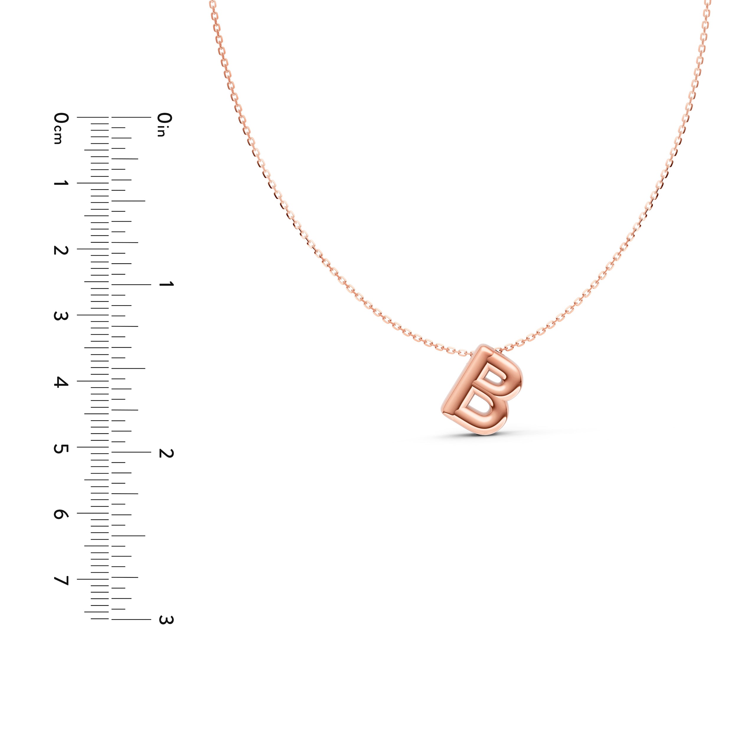 14K Gold Puffy Bubble Initial Necklace Birmingham Jewelry Necklace Birmingham Jewelry 