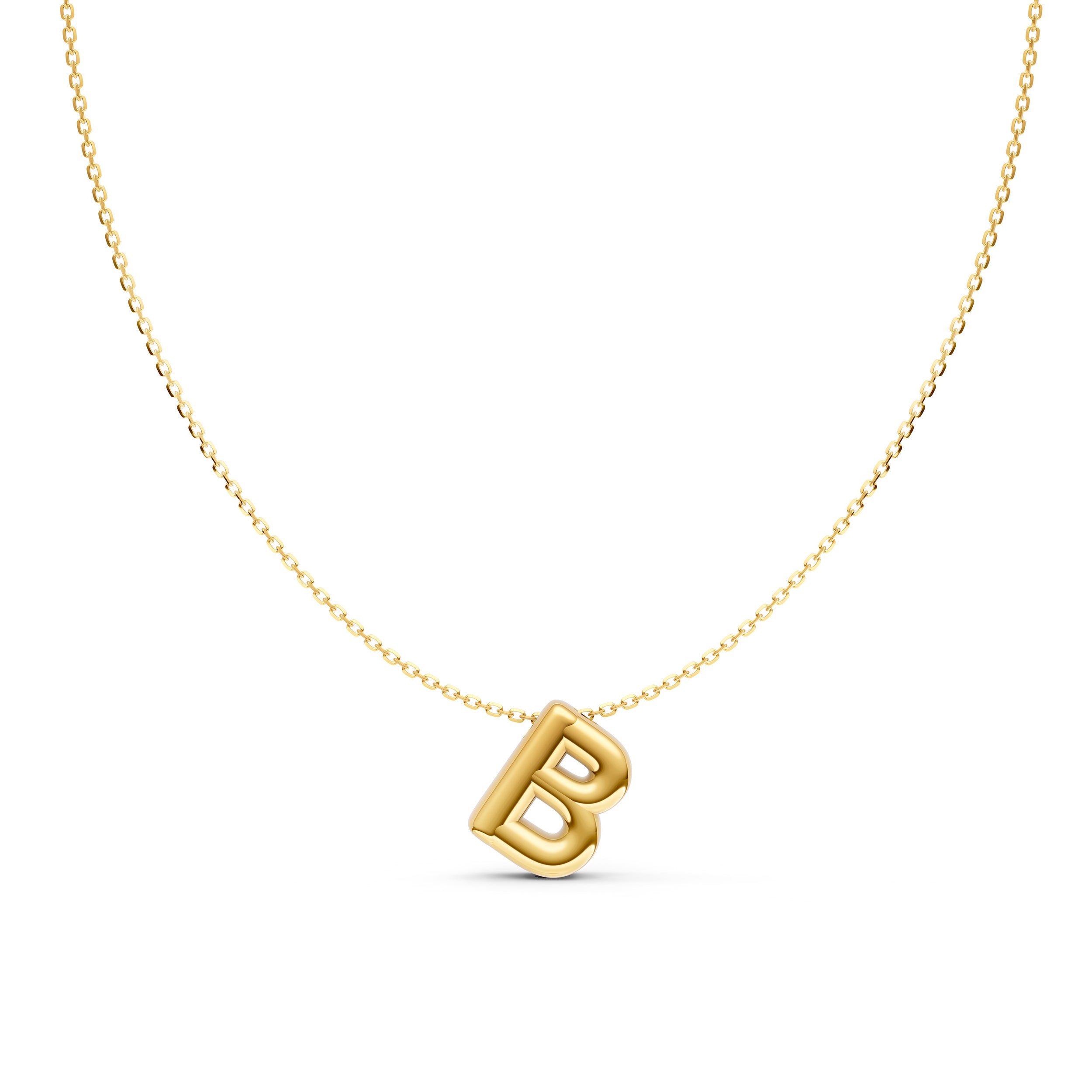 14K Gold Puffy Bubble Initial Necklace Birmingham Jewelry Necklace Birmingham Jewelry 