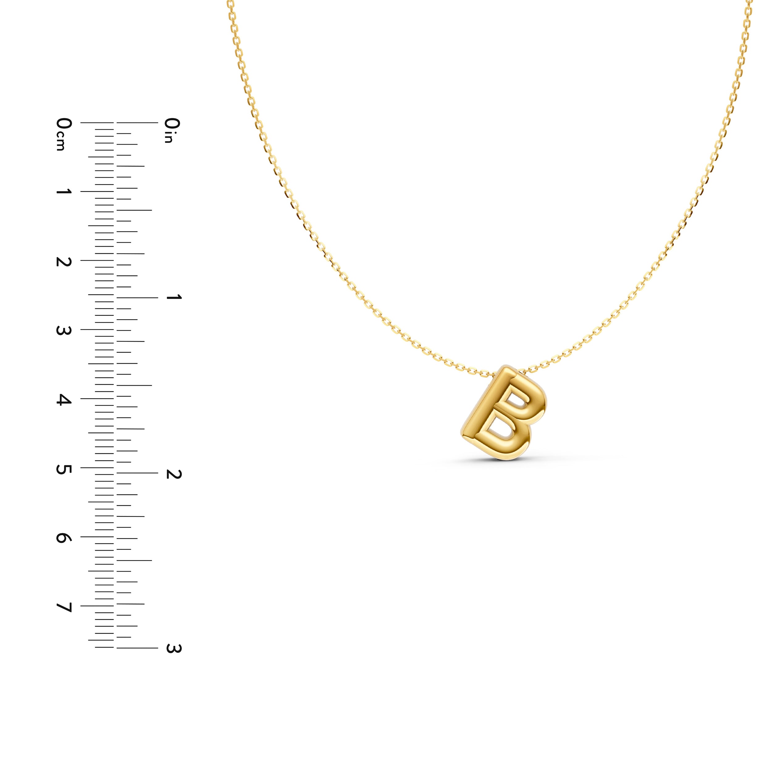 14K Gold Puffy Bubble Initial Necklace Birmingham Jewelry Necklace Birmingham Jewelry 