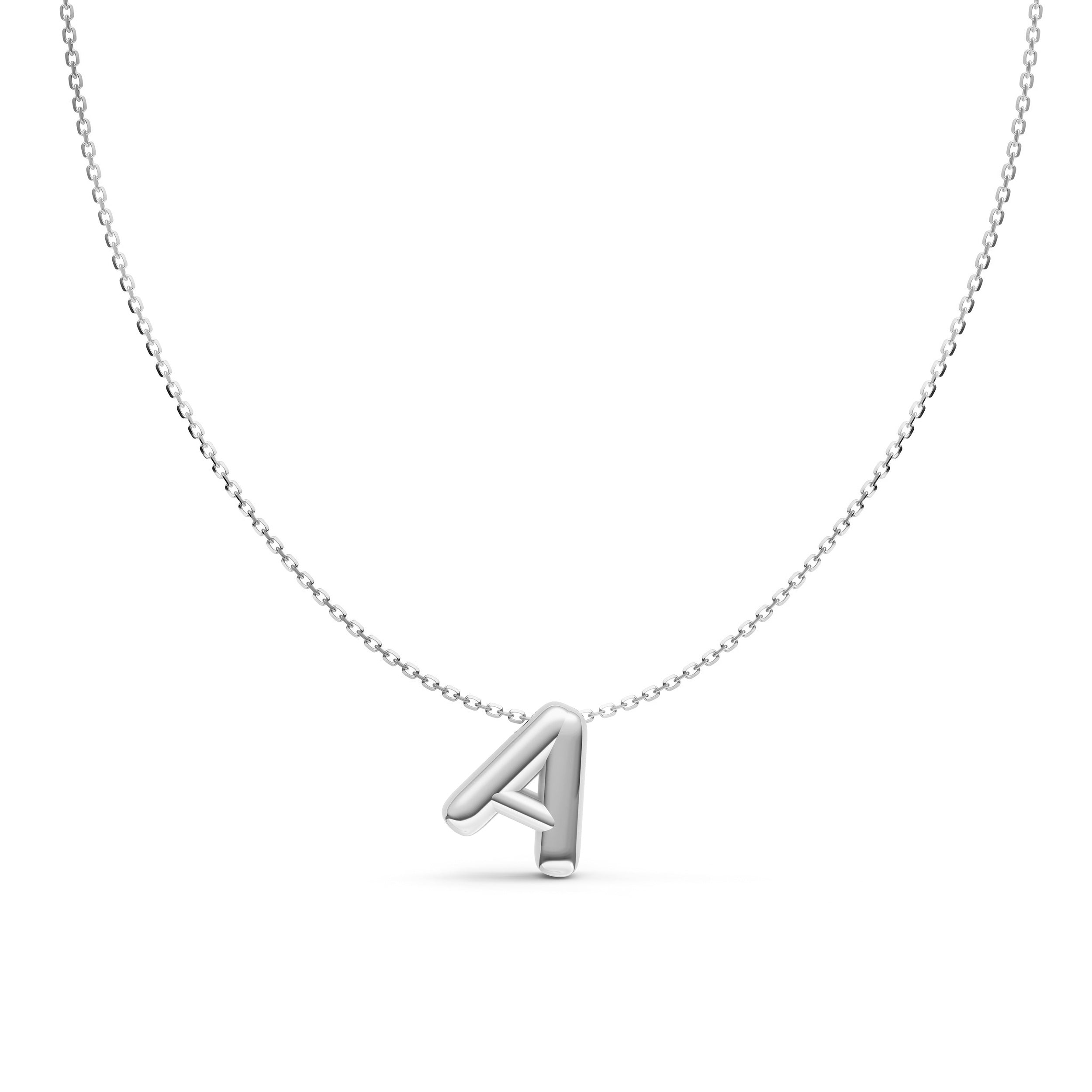 14K Gold Puffy Bubble Initial Necklace Birmingham Jewelry Necklace Birmingham Jewelry 