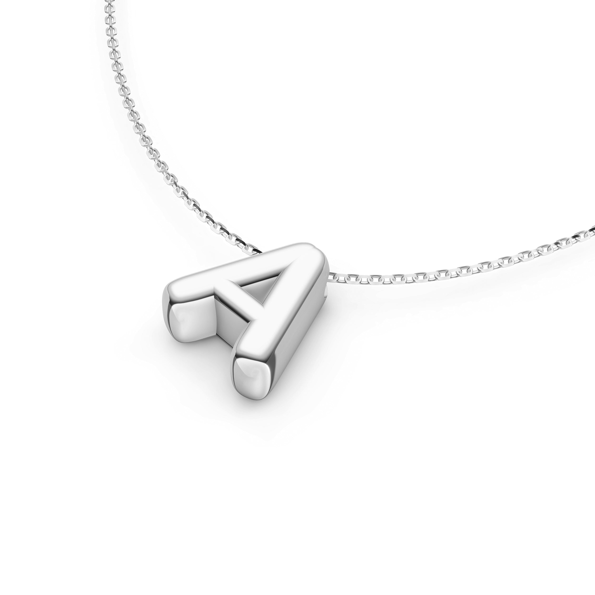 14K Gold Puffy Bubble Initial Necklace Birmingham Jewelry Necklace Birmingham Jewelry 