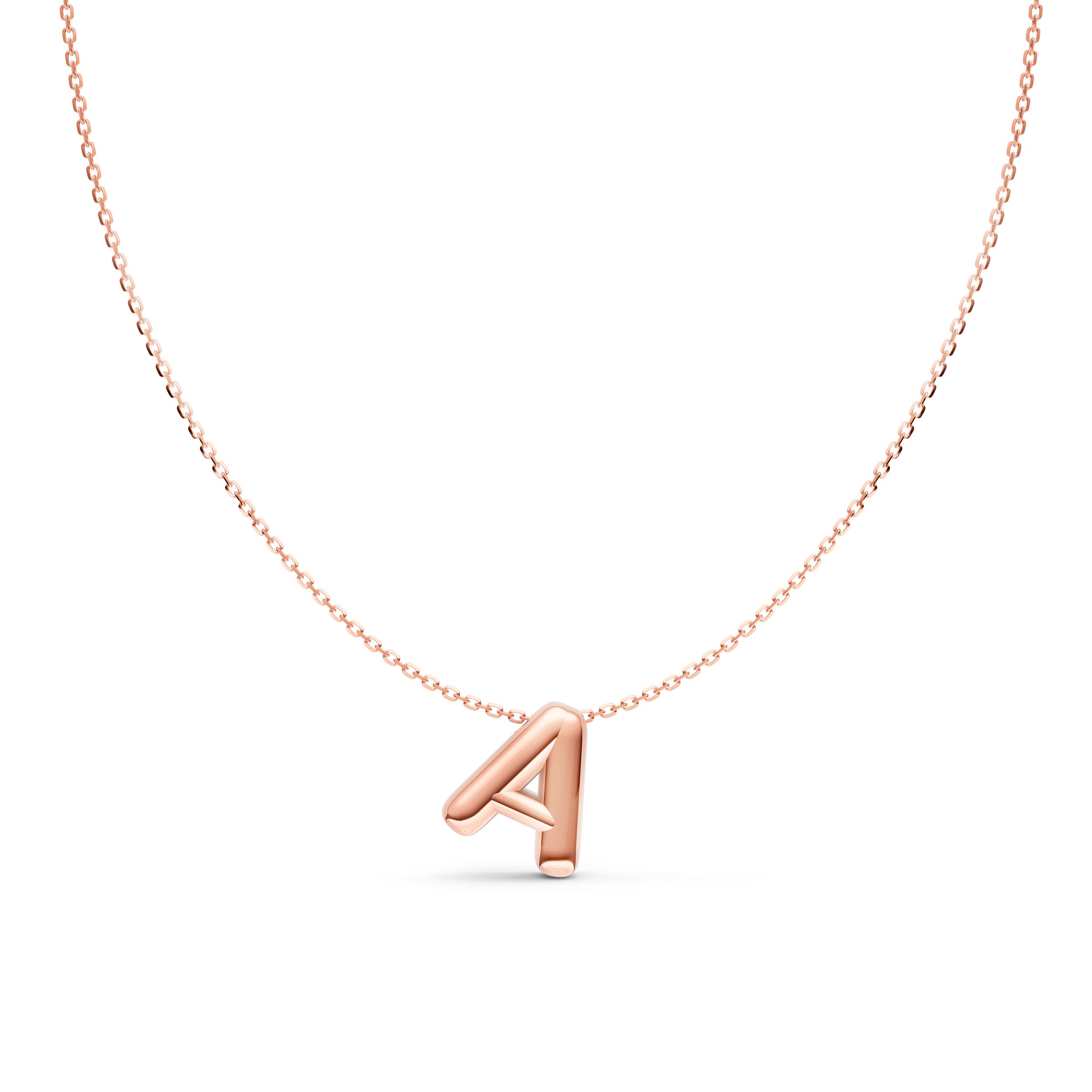 14K Gold Puffy Bubble Initial Necklace Birmingham Jewelry Necklace Birmingham Jewelry 