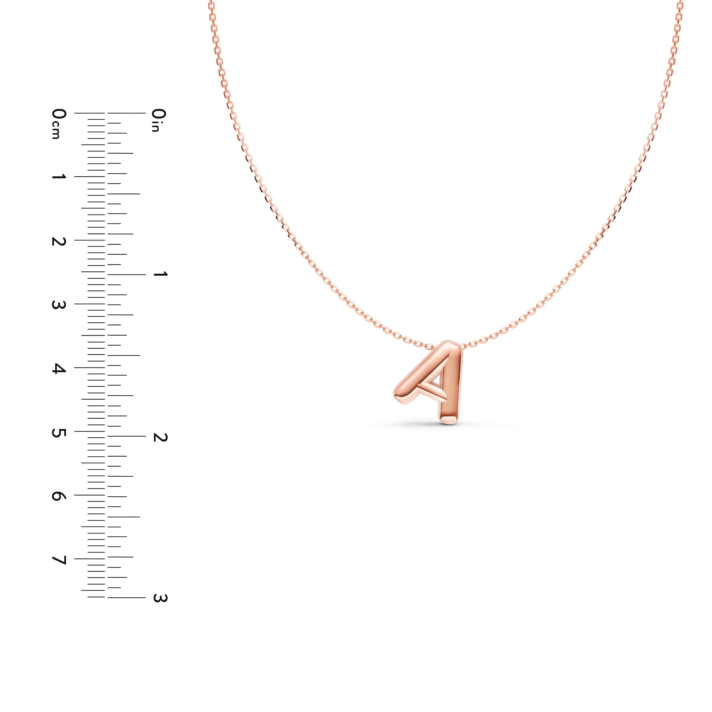 14K Gold Puffy Bubble Initial Necklace Birmingham Jewelry Necklace Birmingham Jewelry 