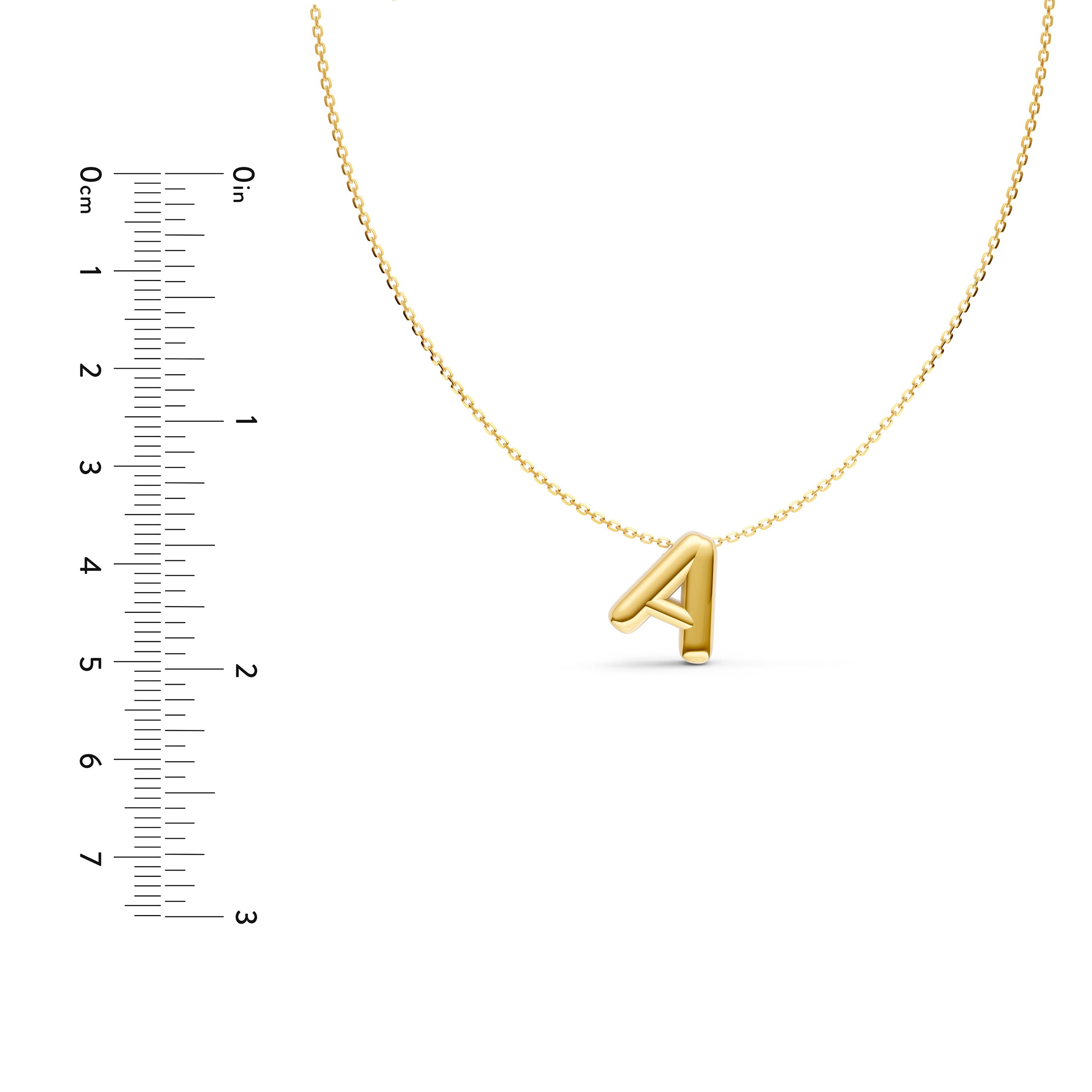 14K Gold Puffy Bubble Initial Necklace Birmingham Jewelry Necklace Birmingham Jewelry 