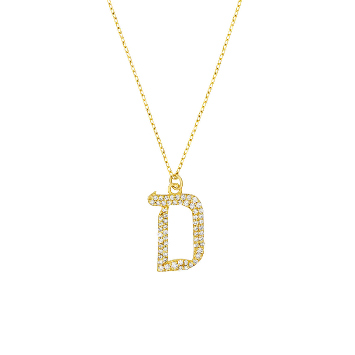 14K Yellow Gold Diamond Gothic Necklace Birmingham Jewelry Necklace Birmingham Jewelry 