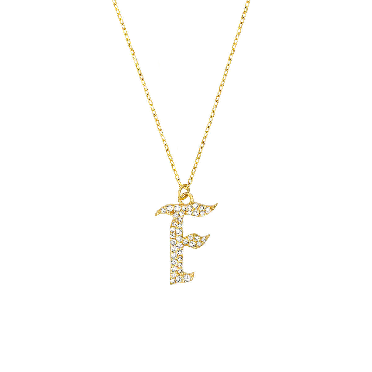 14K Yellow Gold Diamond Gothic Necklace Birmingham Jewelry Necklace Birmingham Jewelry 