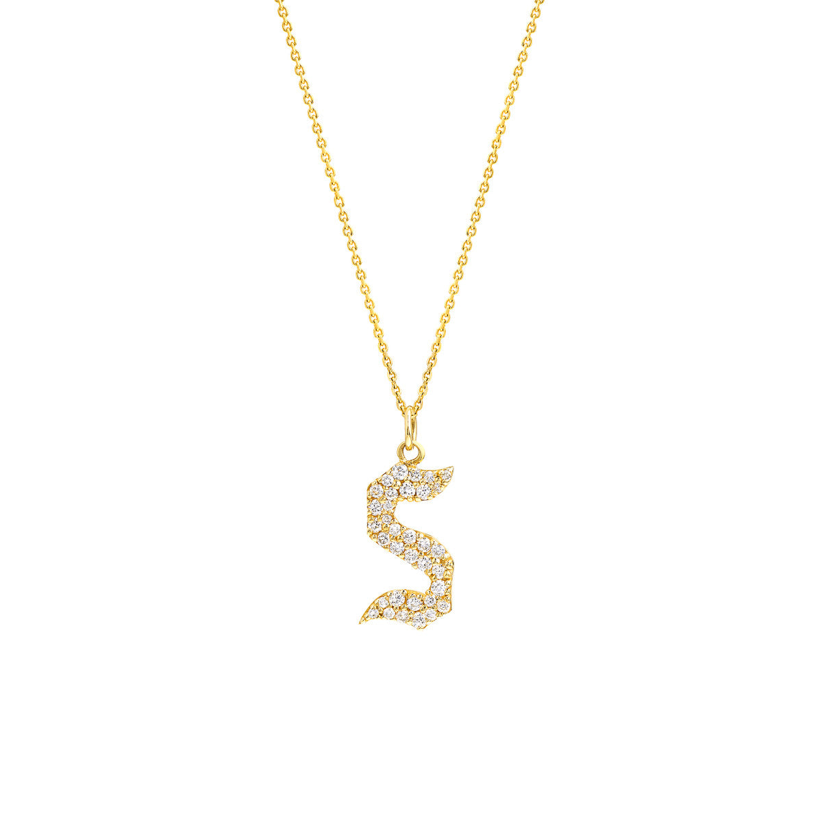 14K Yellow Gold Diamond Gothic Necklace Birmingham Jewelry Necklace Birmingham Jewelry 