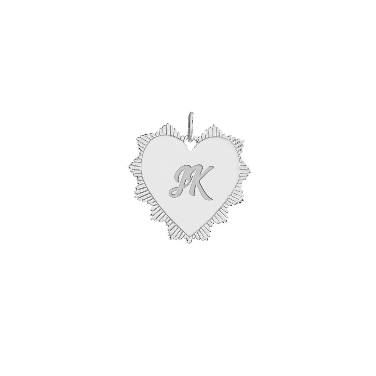 14K Yellow Gold Engravable Spike Heart Pendant