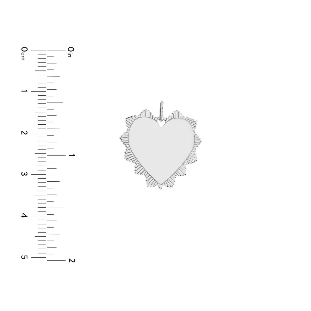 14K Yellow Gold Engravable Spike Heart Pendant