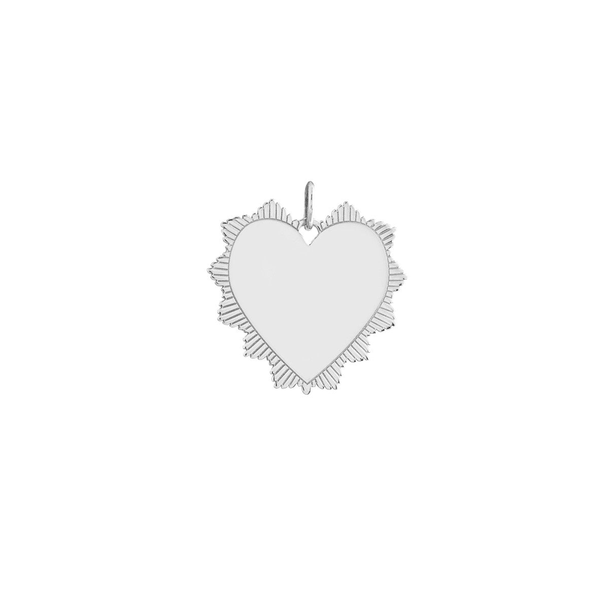 14K Yellow Gold Engravable Spike Heart Pendant