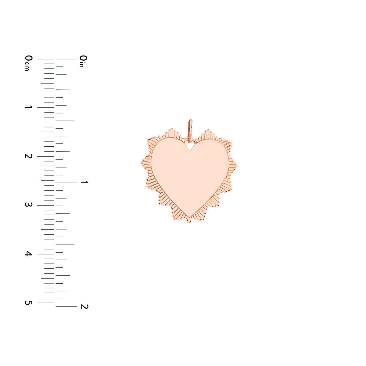 14K Yellow Gold Engravable Spike Heart Pendant