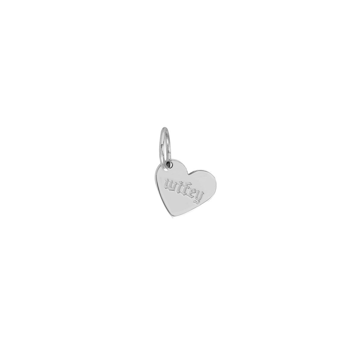 14K Yellow Gold Mini Slanted Heart Engravable Charm