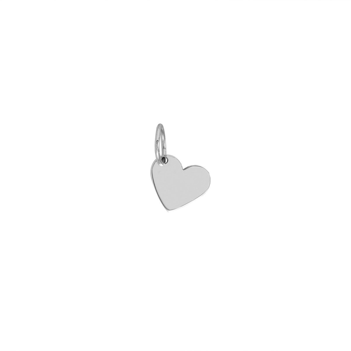 14K Yellow Gold Mini Slanted Heart Engravable Charm