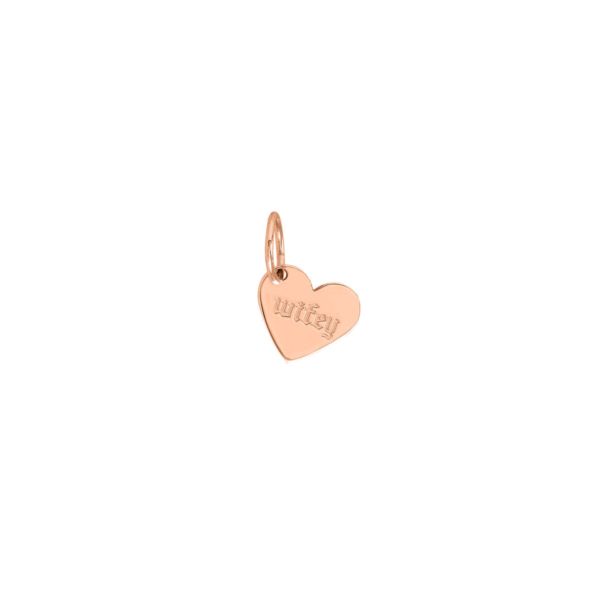 14K Yellow Gold Mini Slanted Heart Engravable Charm