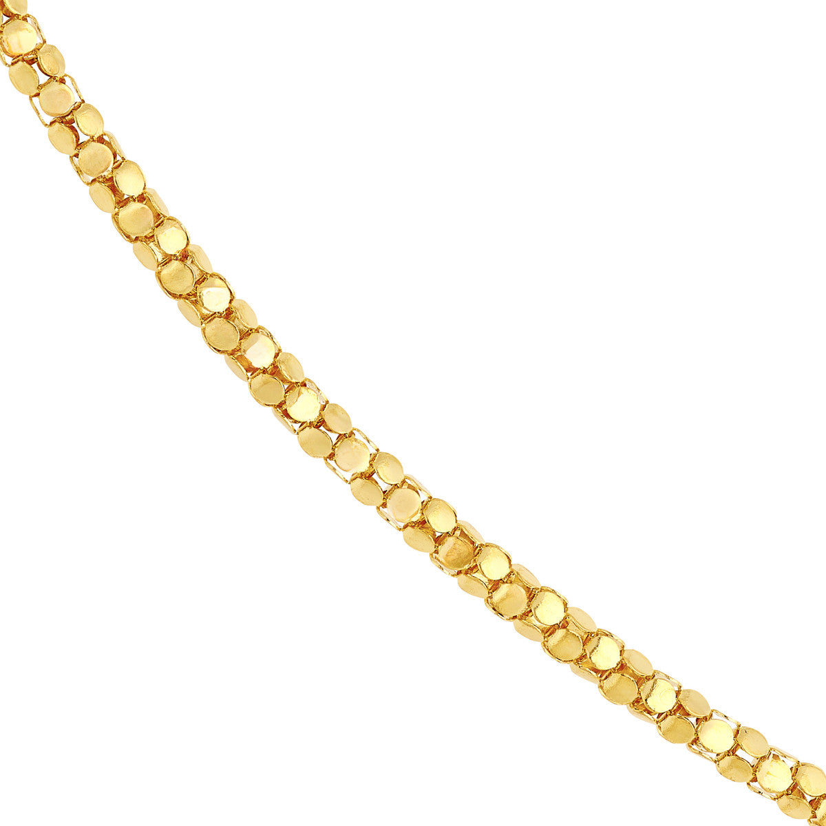 14K Yellow Gold 1.85mm Mirror Popcorn Chain