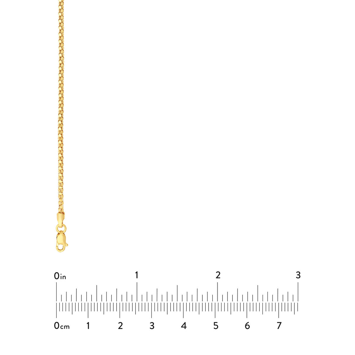 14K Yellow Gold 1.85mm Mirror Popcorn Chain