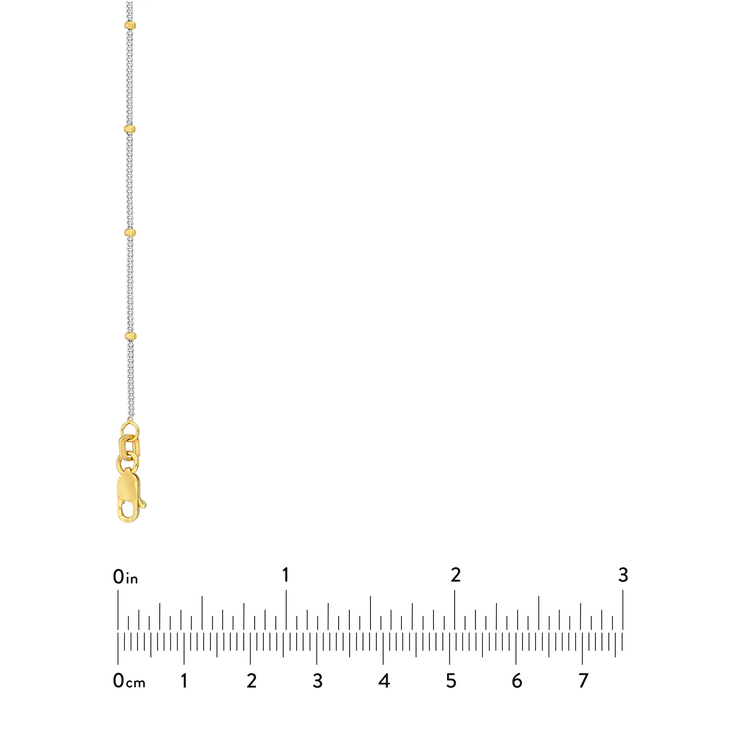 14K Gold 2.00mm Two-Tone Saturn Curb Chain with Lobster Lock