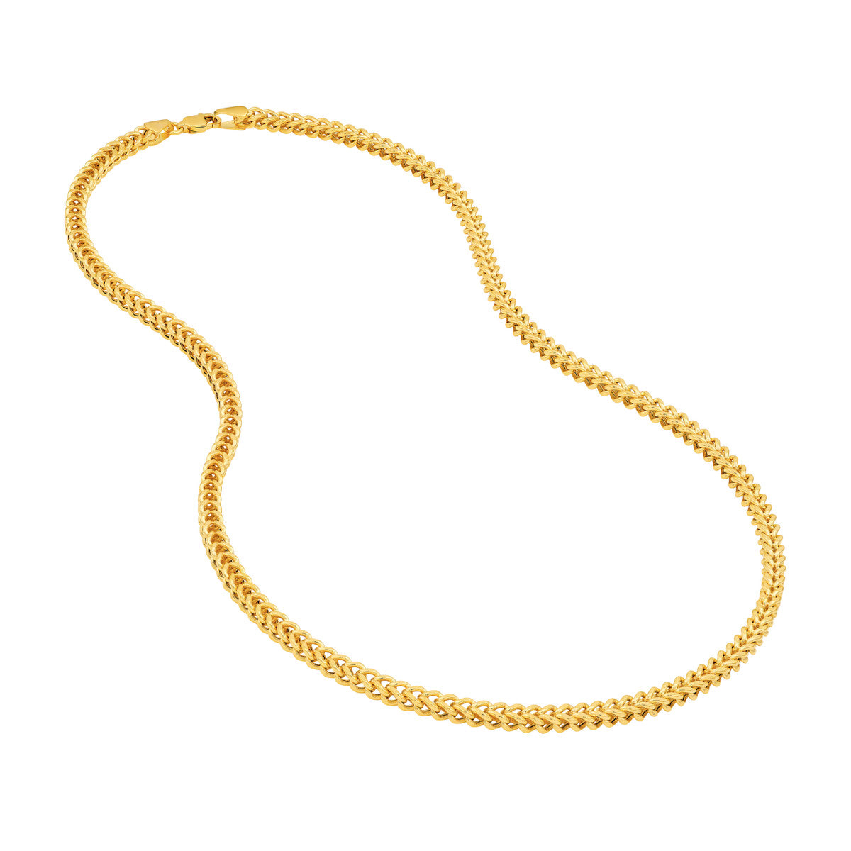 14K Yellow Gold 3.40mm Hollow Square Franco Chain