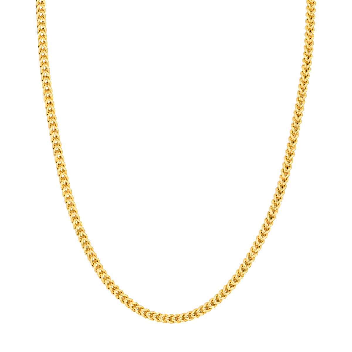 14K Yellow Gold 3.40mm Hollow Square Franco Chain
