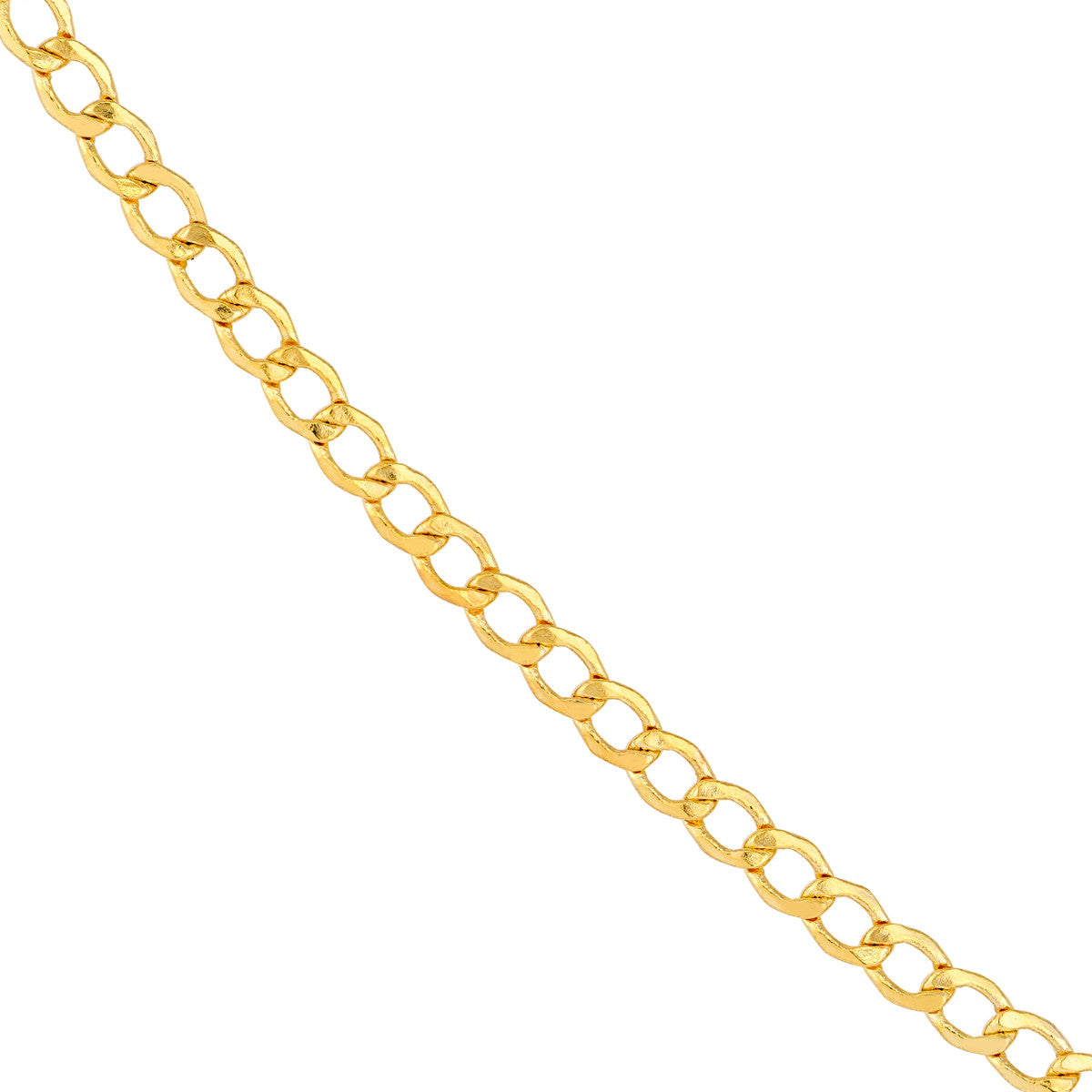 14K Yellow Gold 2.25mm Hollow Curb Chain
