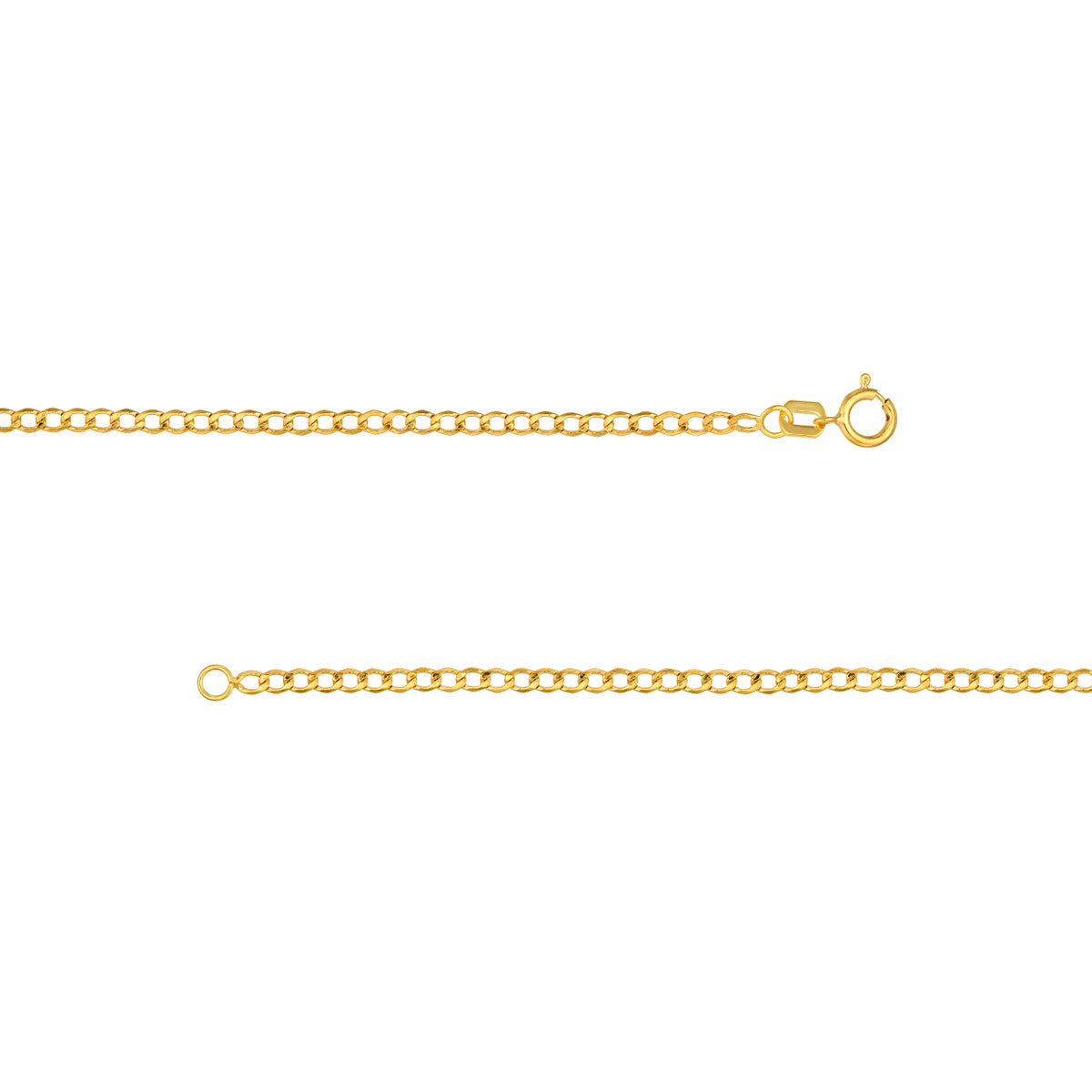 14K Yellow Gold 2.25mm Hollow Curb Chain Birmingham Jewelry Gold Chain Birmingham Jewelry 