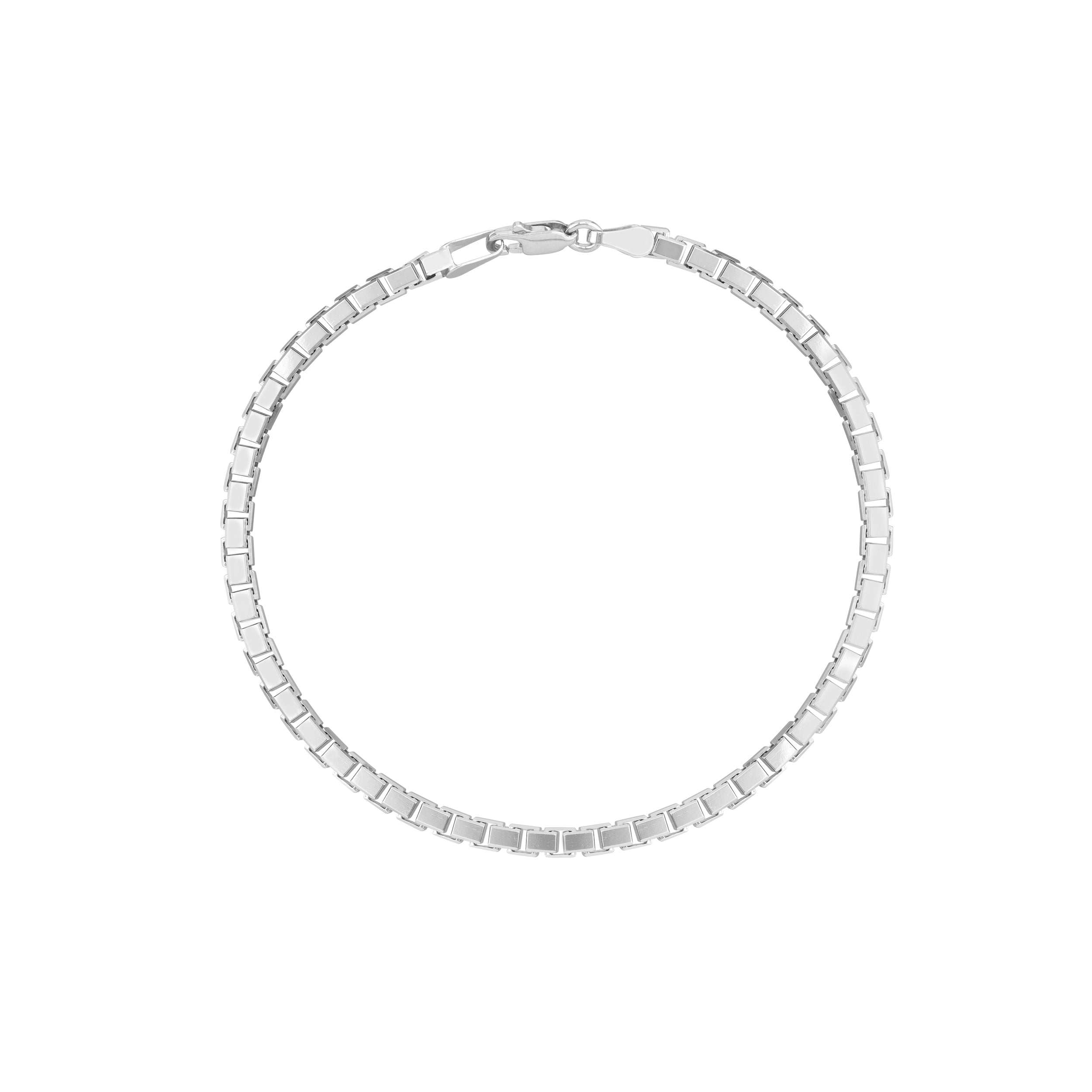 Sterling Silver 3.40mm Box Chain Bracelet