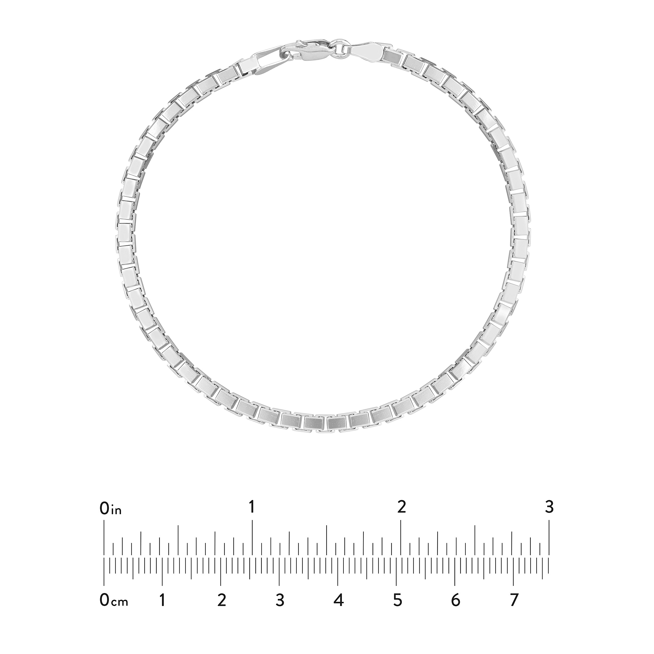 Sterling Silver 3.40mm Box Chain Bracelet