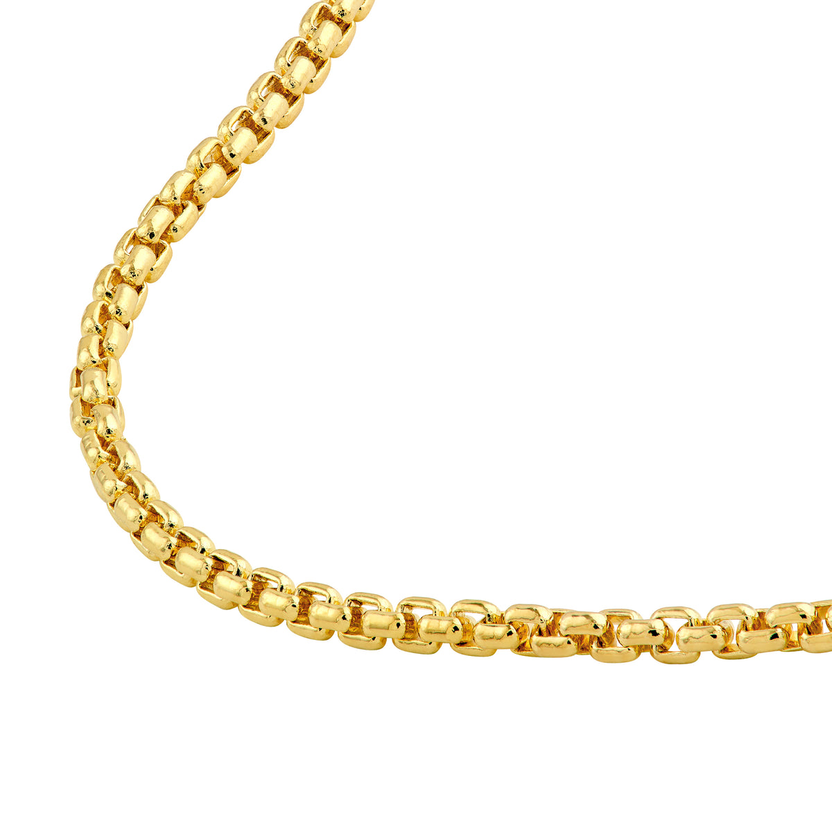 14K Yellow Gold 1.75mm Solid Round Box Chain with Lobster Lock