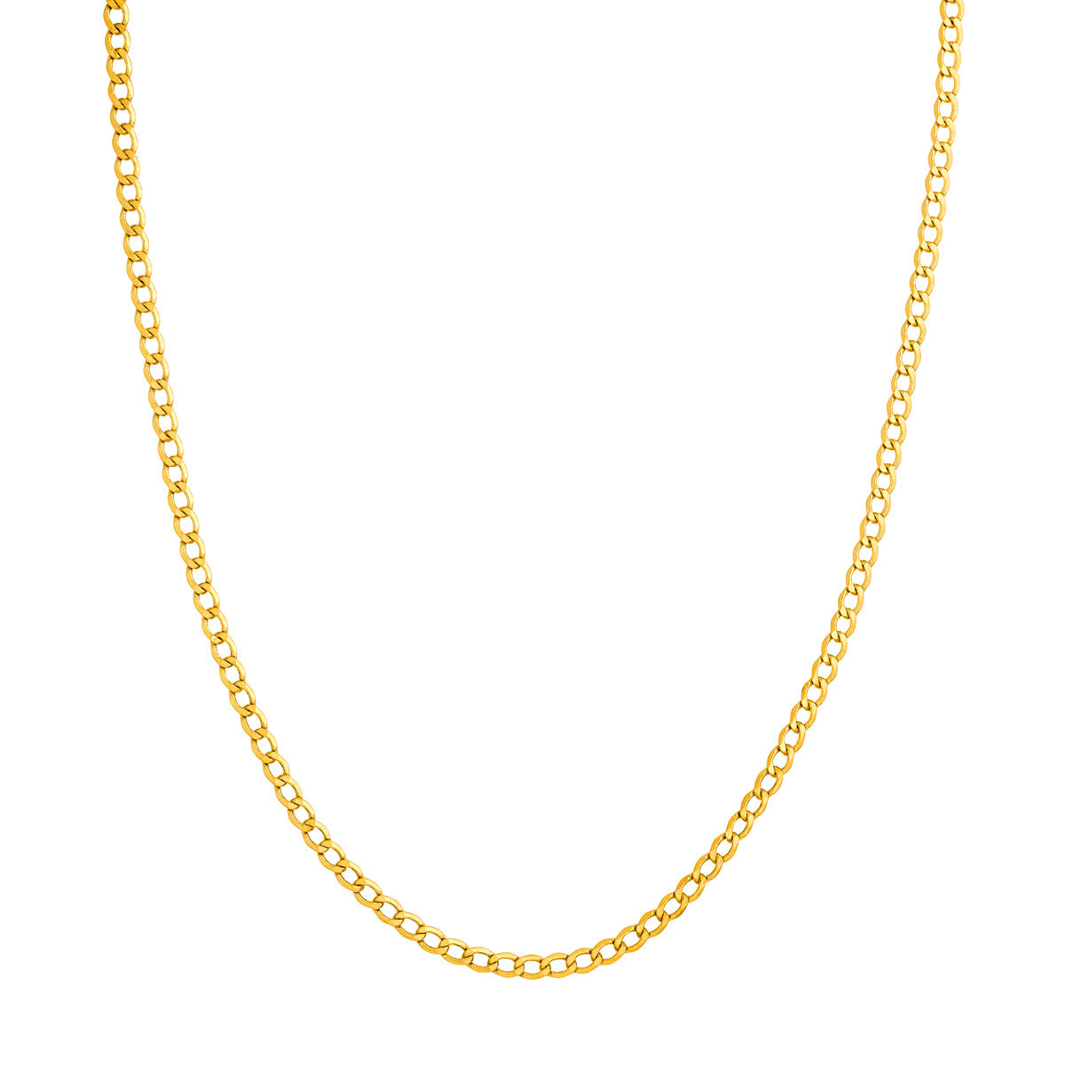 14K Yellow Gold 3.70mm Hollow D/C Curb Chain