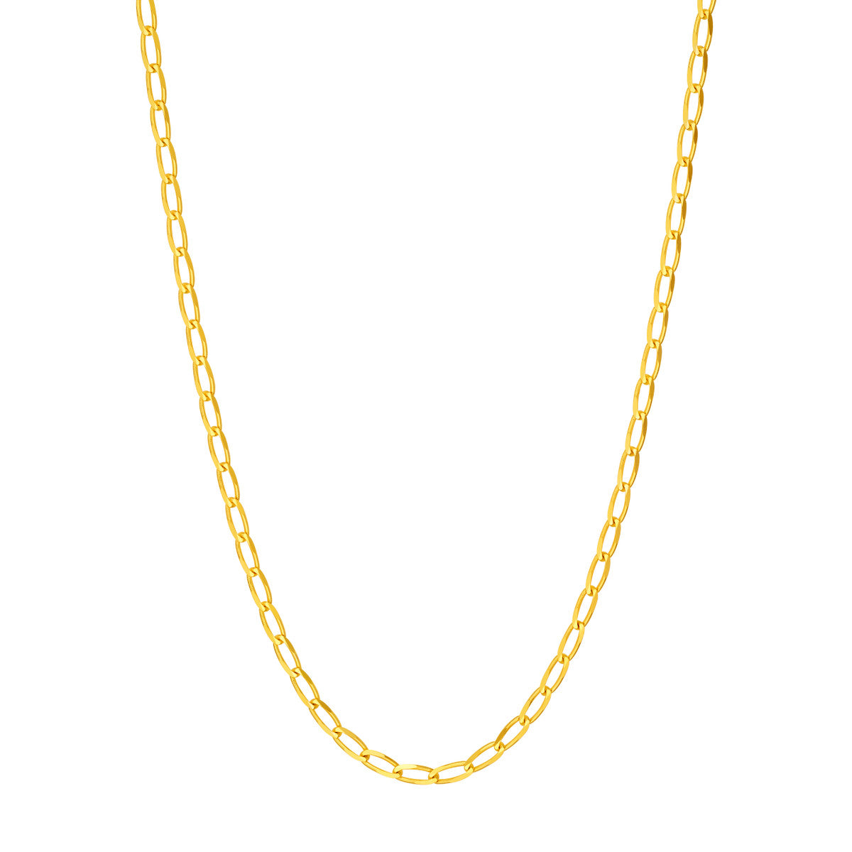 14K Yellow Gold 2.25mm Long Link Curb Chain