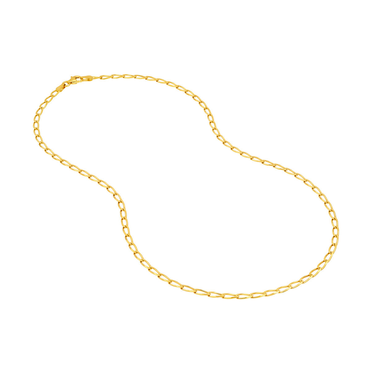 14K Yellow Gold 3.00mm Long Link Curb Chain Birmingham Jewelry Gold Chain Birmingham Jewelry 