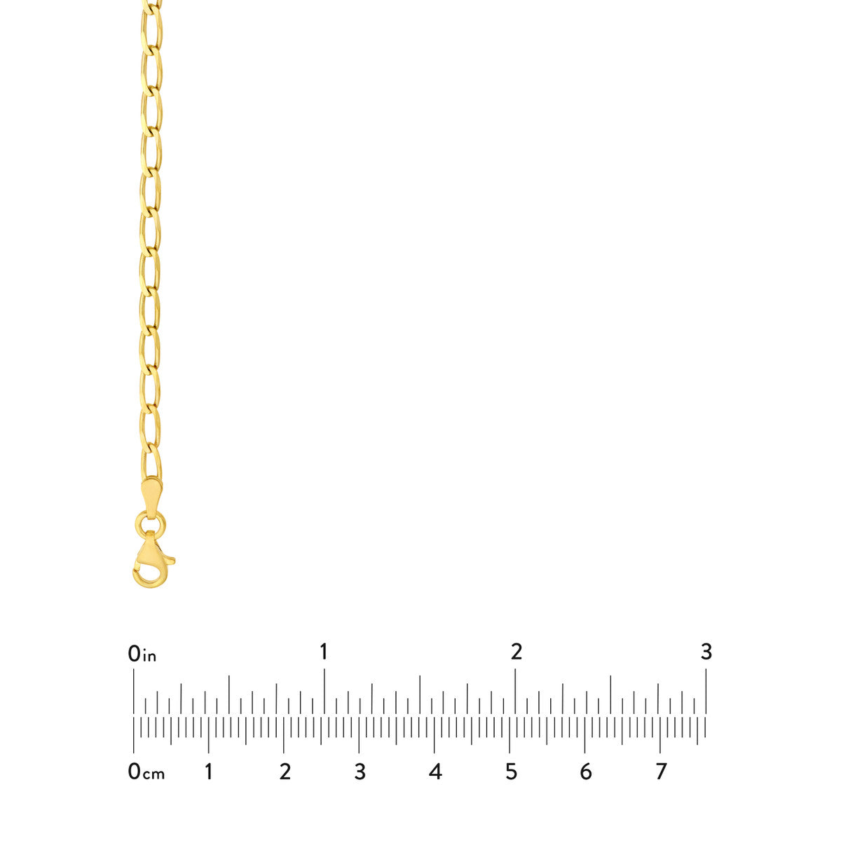 14K Yellow Gold 3.00mm Long Link Curb Chain Birmingham Jewelry Gold Chain Birmingham Jewelry 