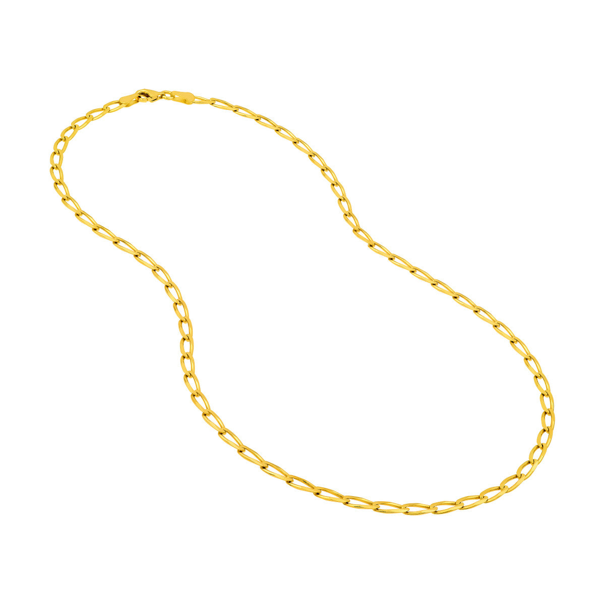14K Yellow Gold 3.80mm Long Link Curb Chain