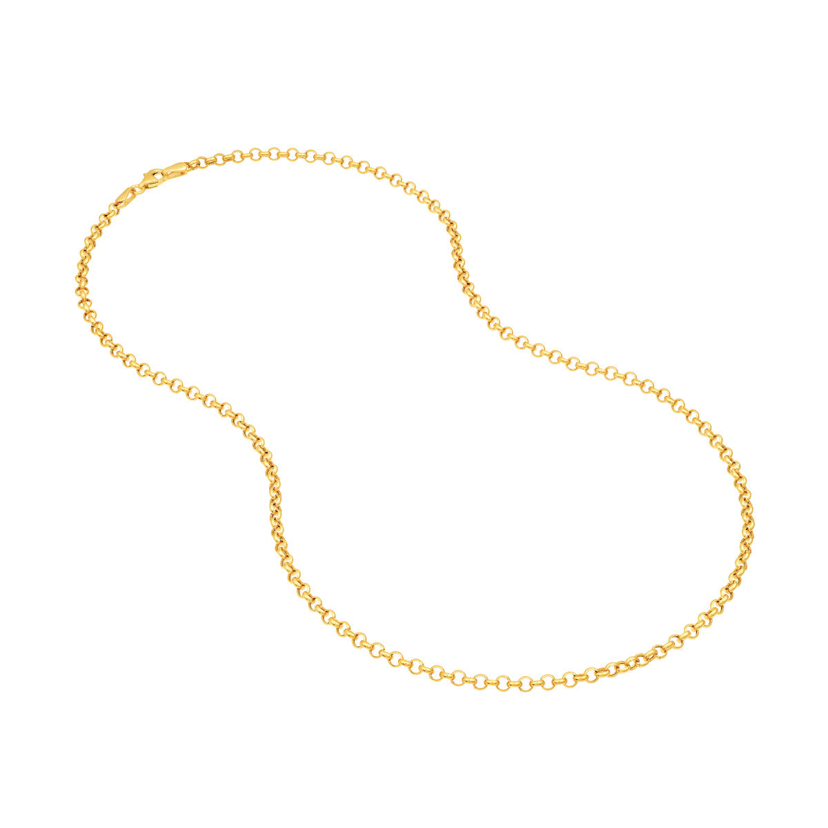 14K Yellow Gold 2.80mm Hollow Rolo Chain