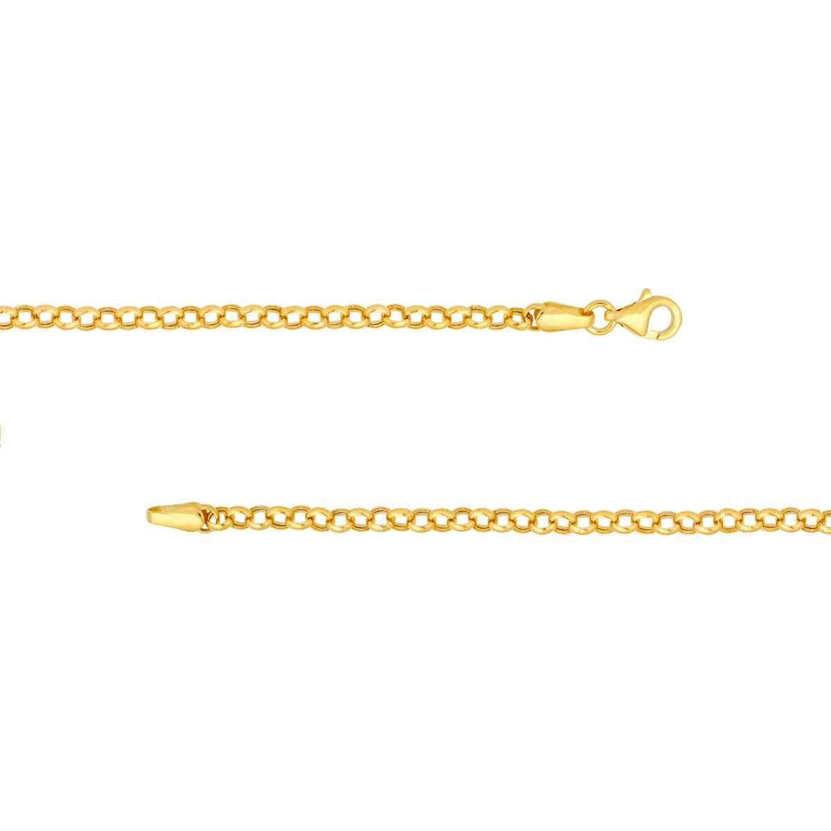 14K Yellow Gold 2.80mm Hollow Rolo Chain