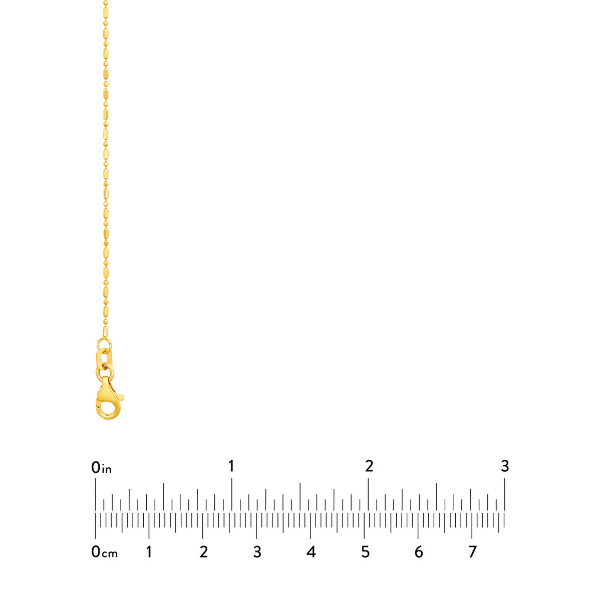 14K Yellow Gold 1.00mm D/C Bead and Bar Chain