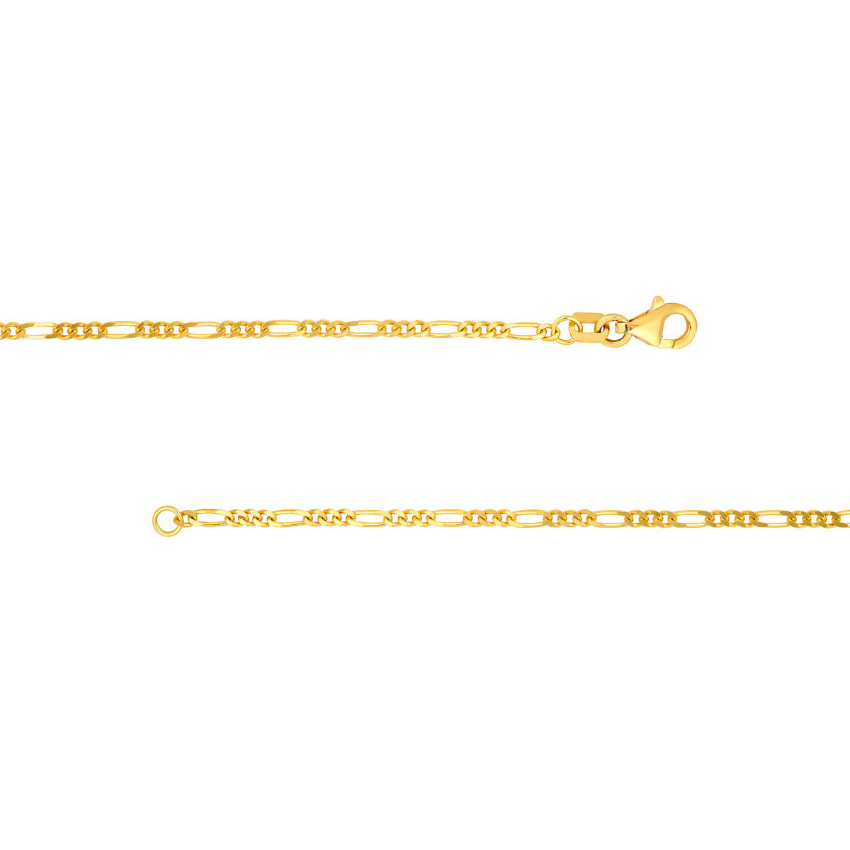 14K Yellow Gold 1.90mm Figaro 3+1 Chain